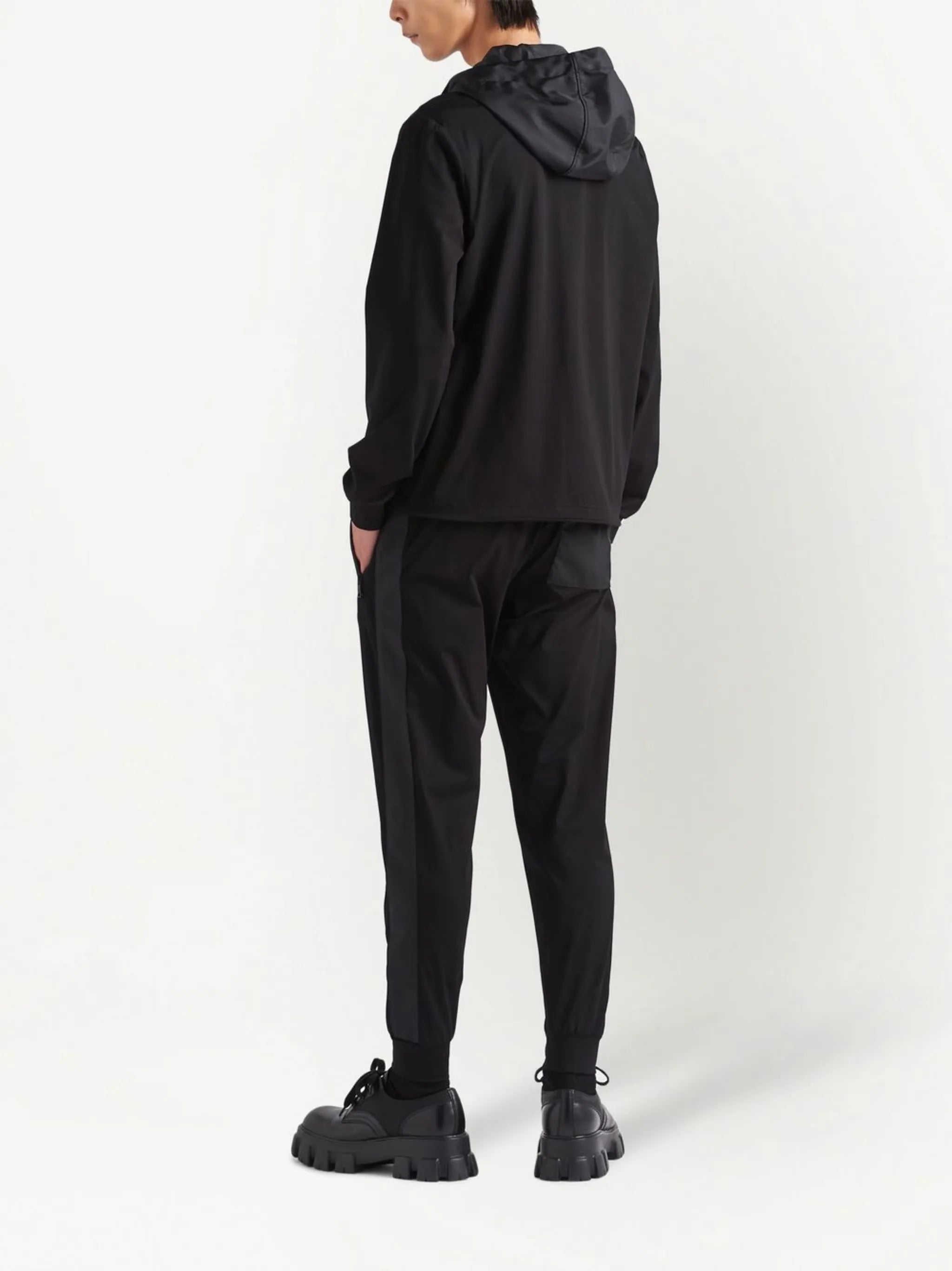 logo-plaque hooded jacket