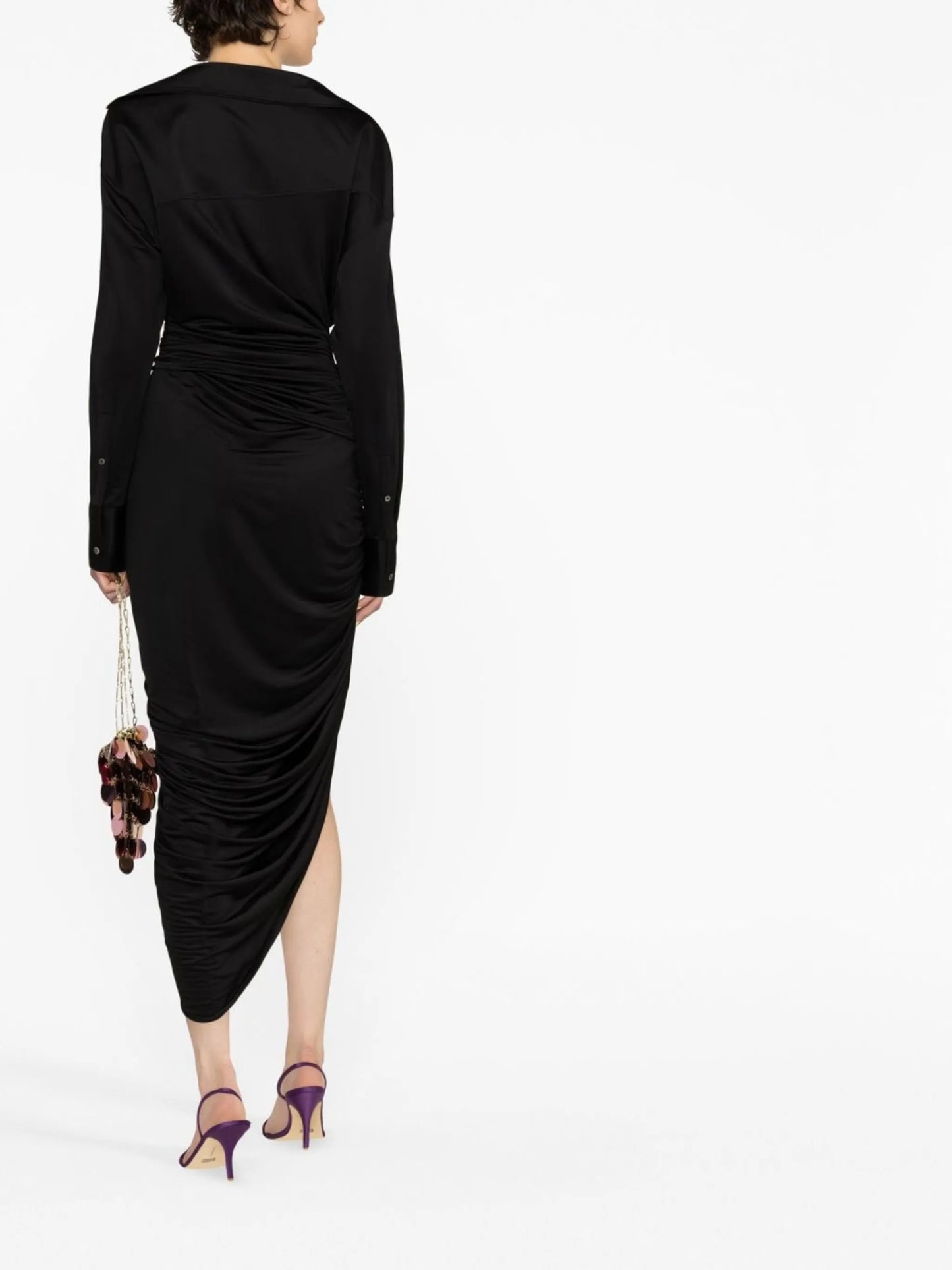 asymmetric V-neck dress