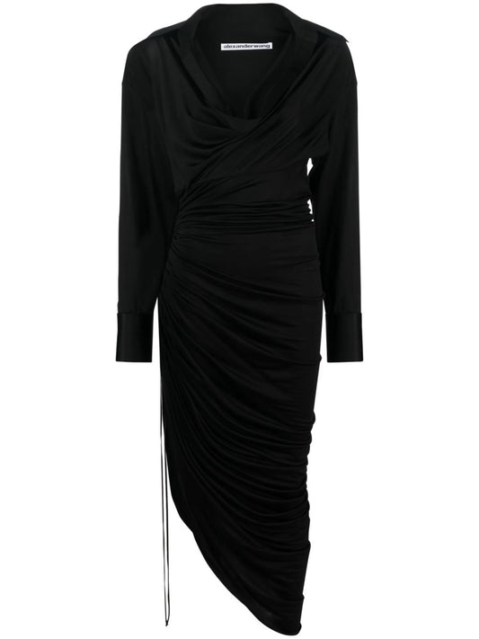asymmetric V-neck dress