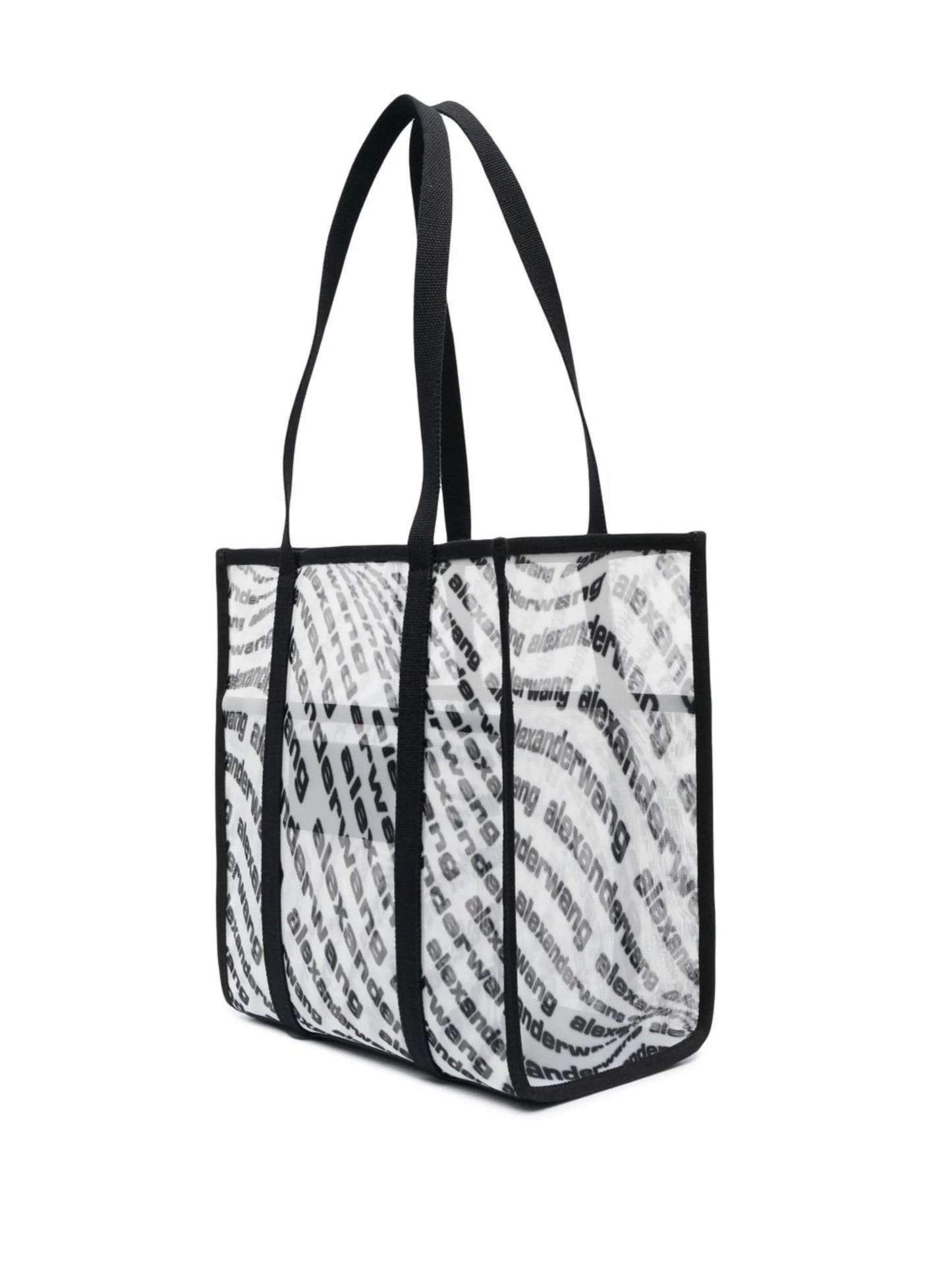 translucent logo-print tote bag