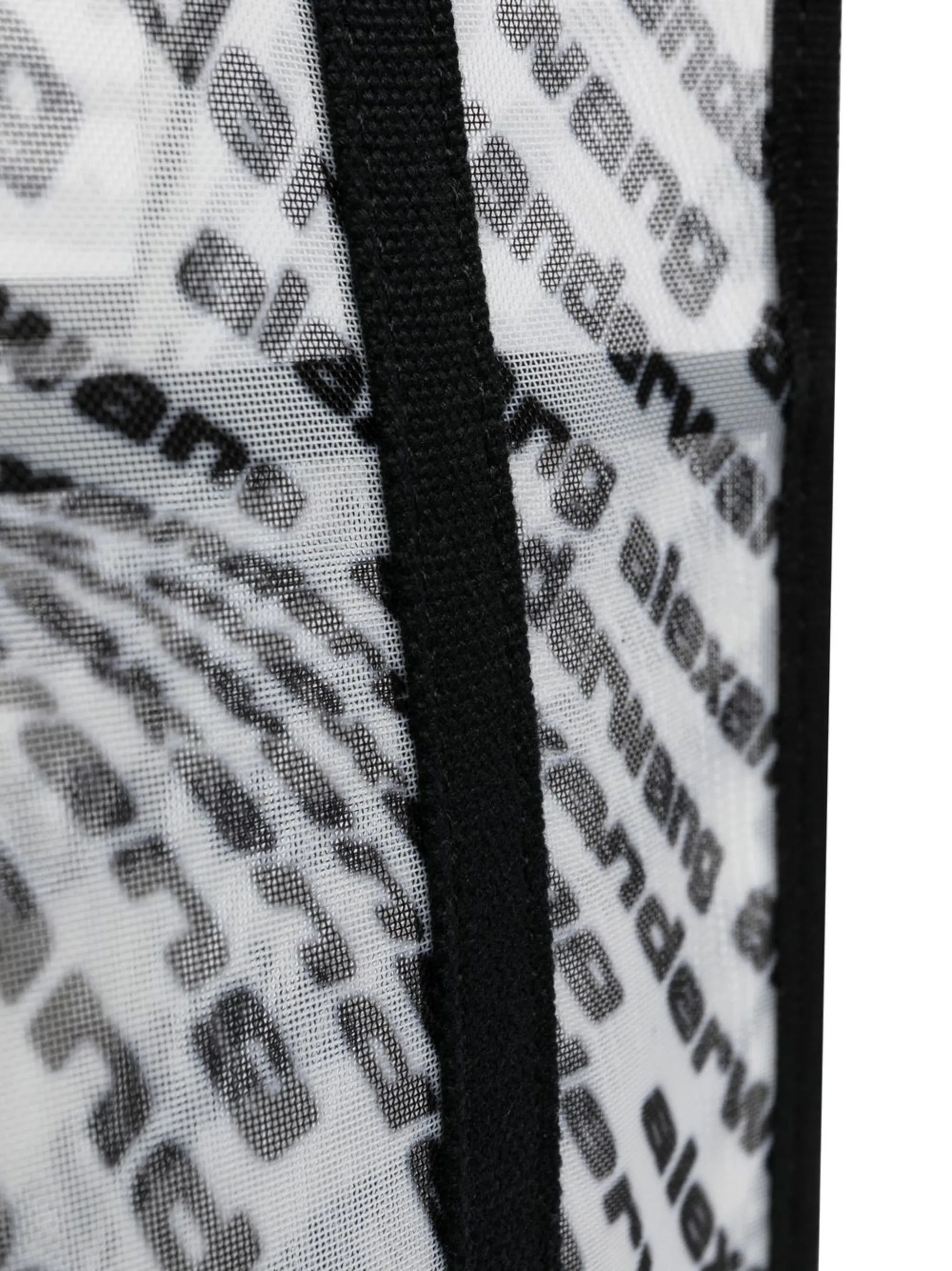 translucent logo-print tote bag