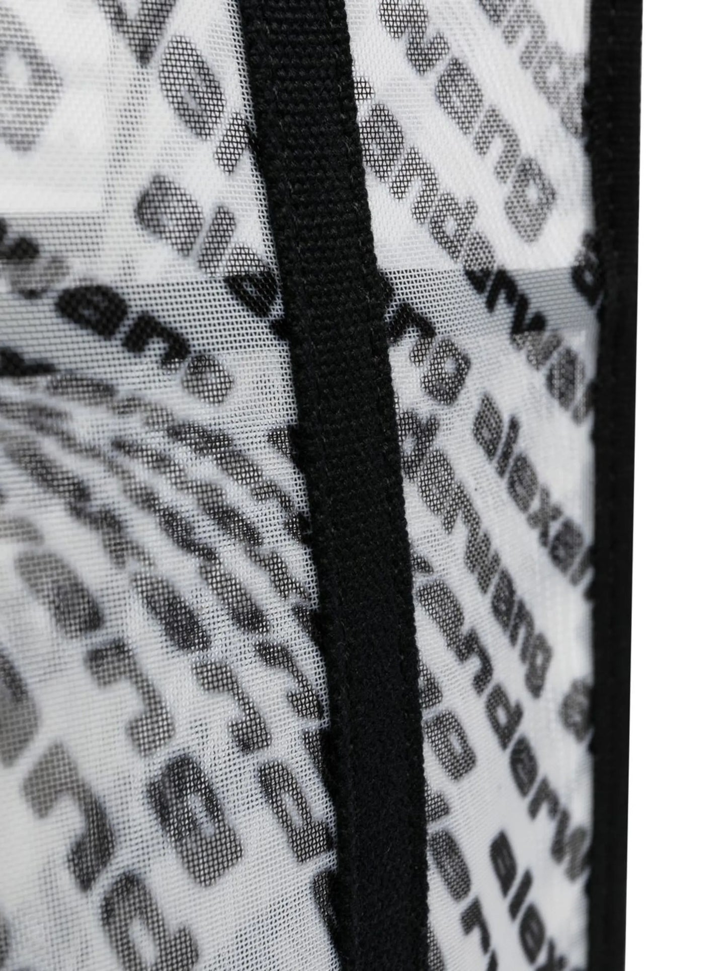 translucent logo-print tote bag