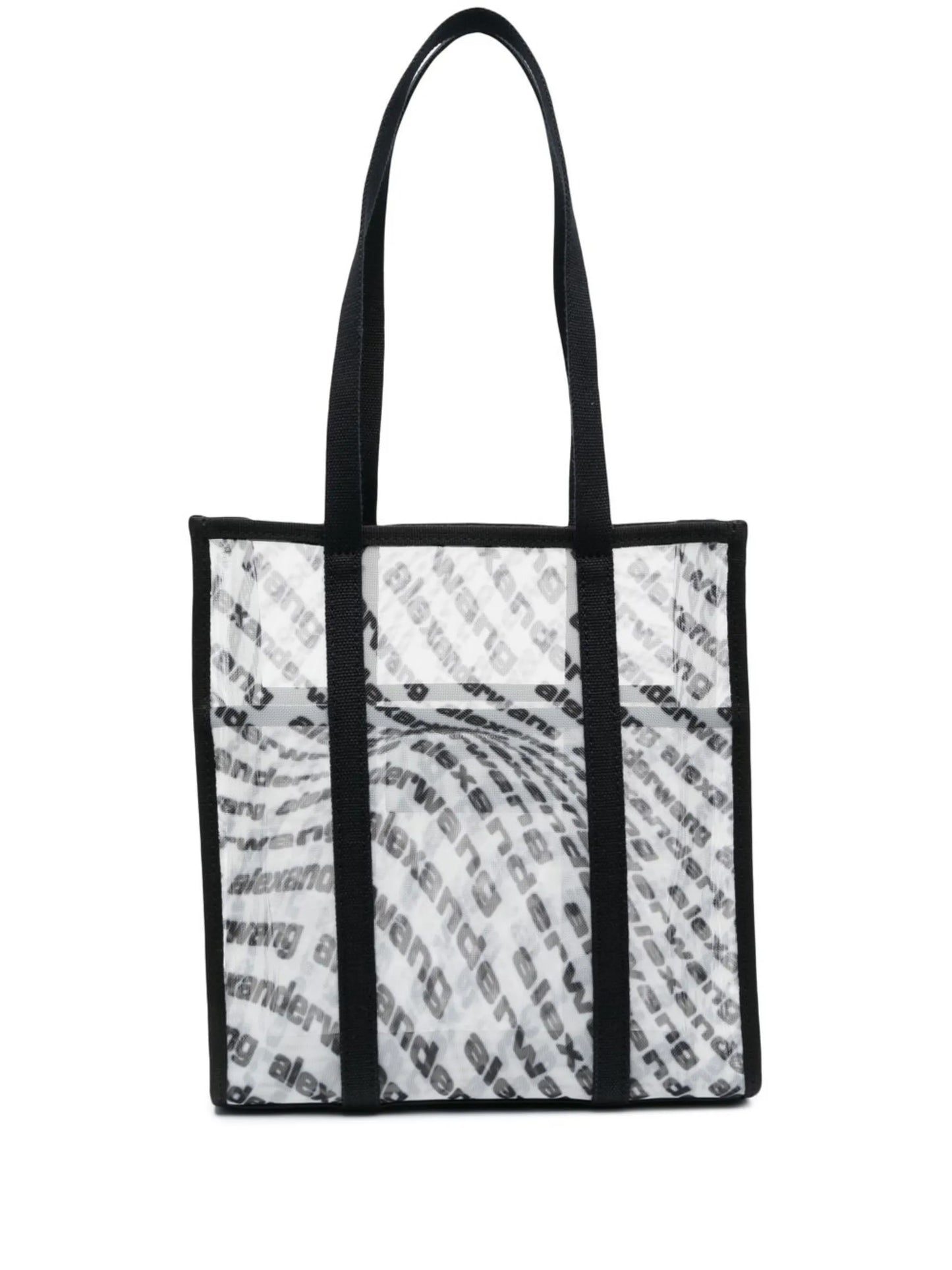 translucent logo-print tote bag