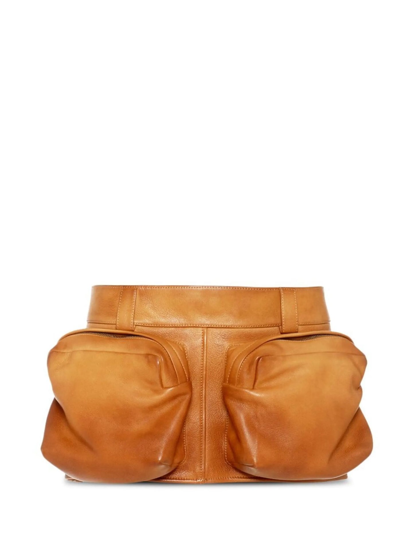 nappa leather mini skirt