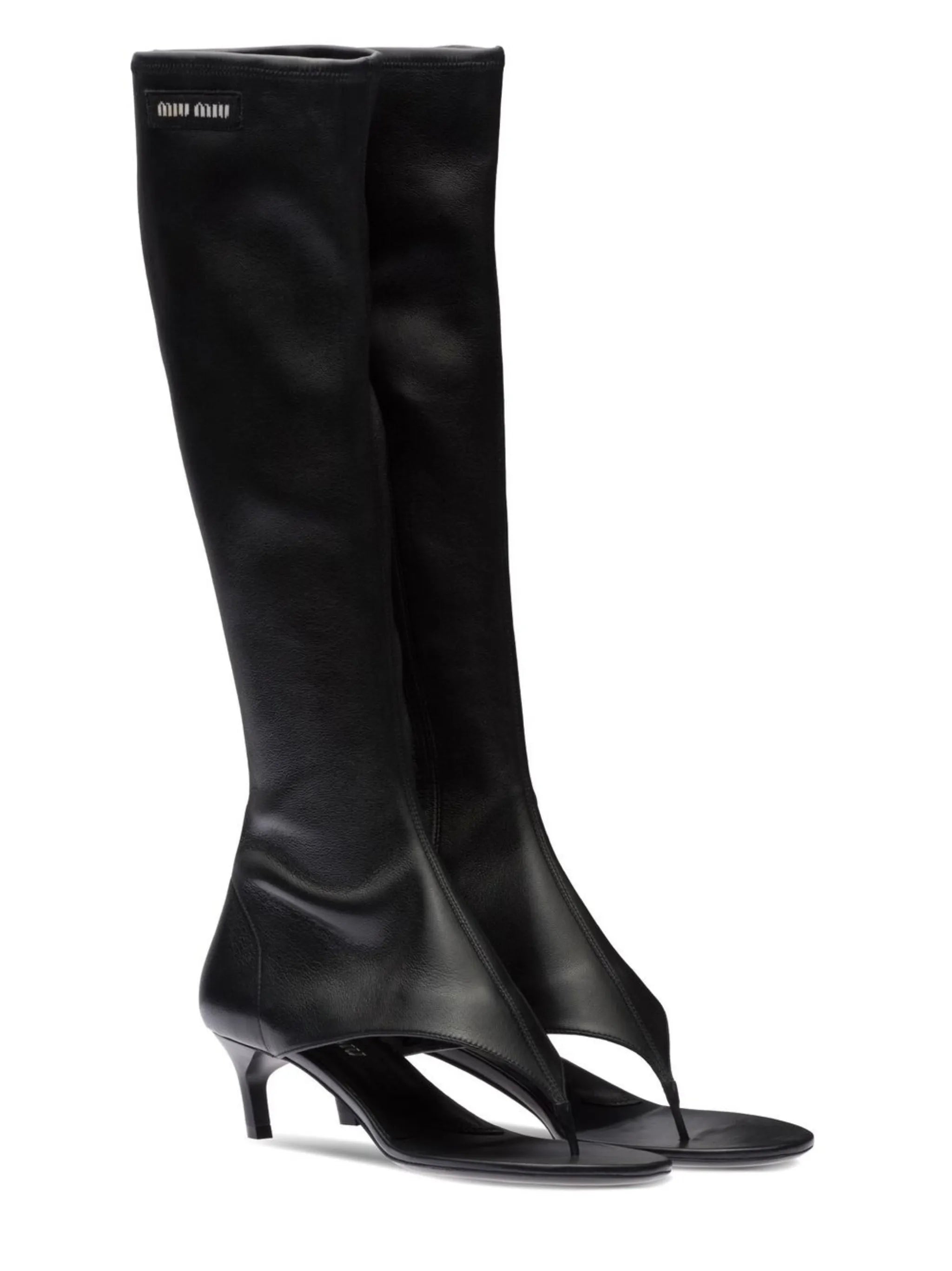 low-heel thong boots