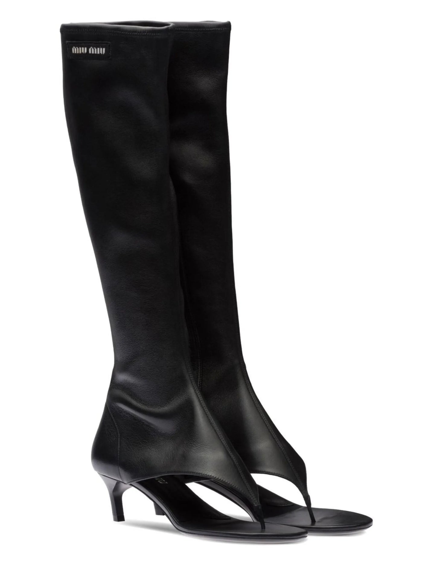 low-heel thong boots