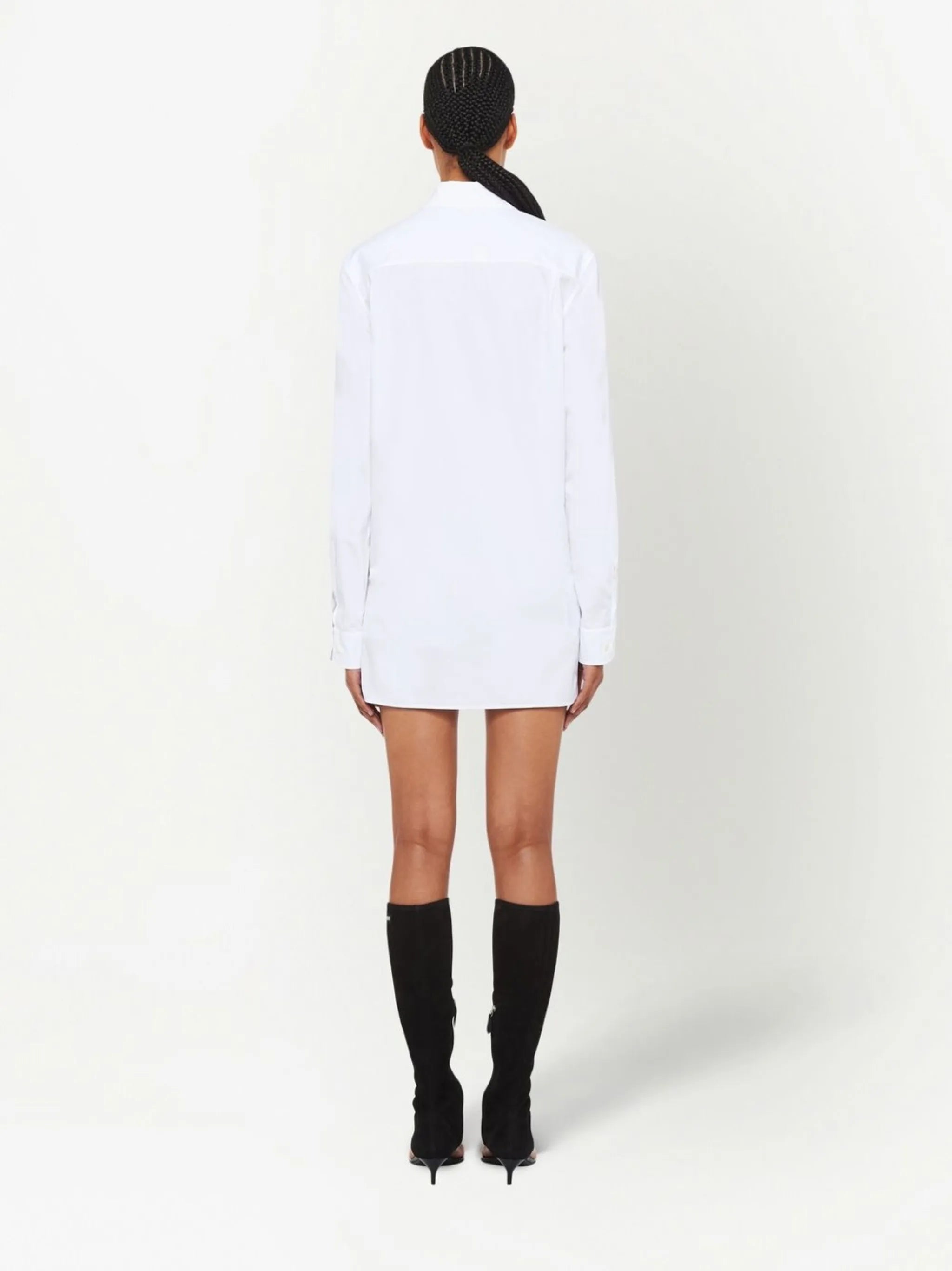 logo-embroidered point-collar shirt