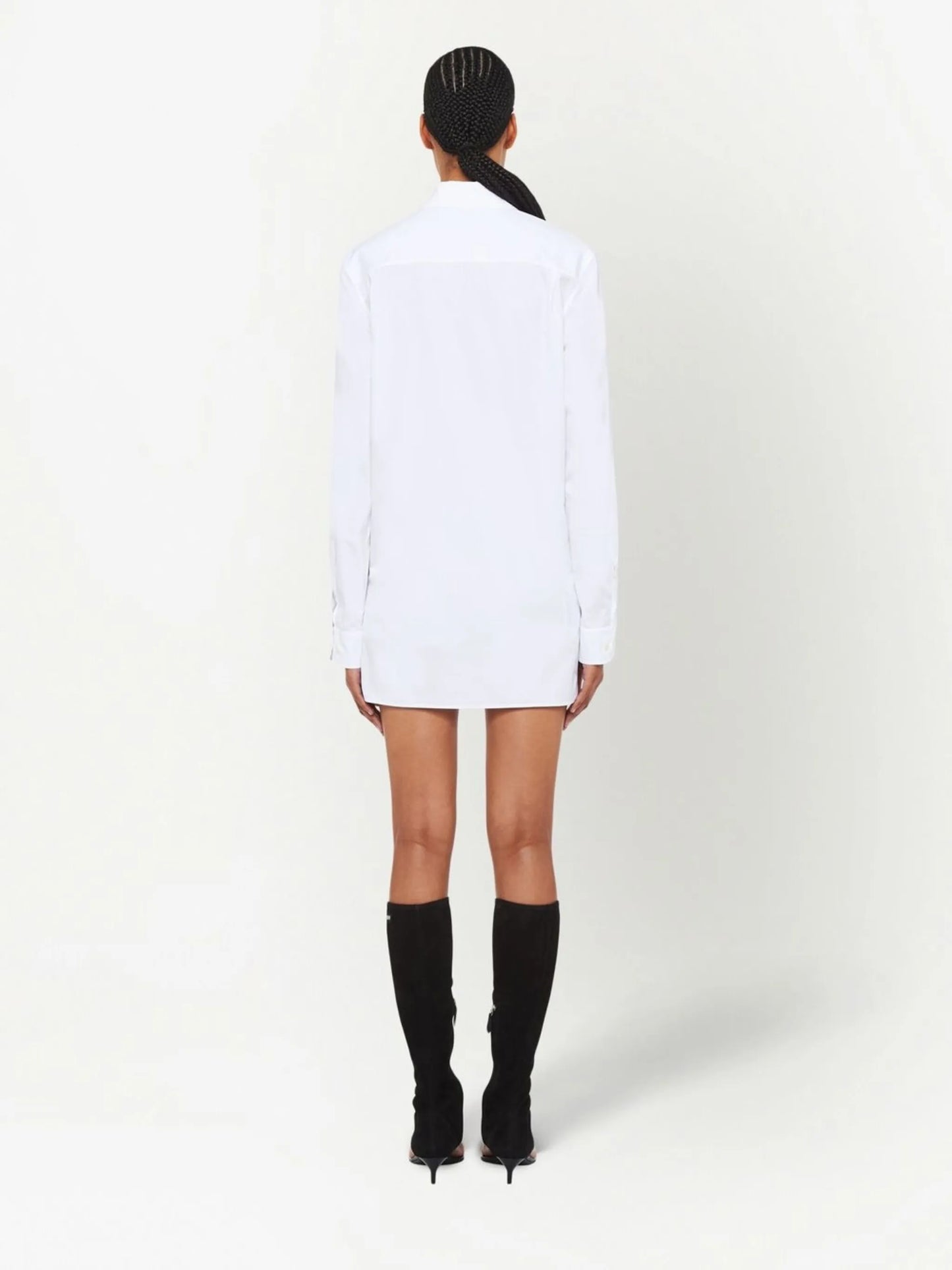 logo-embroidered point-collar shirt