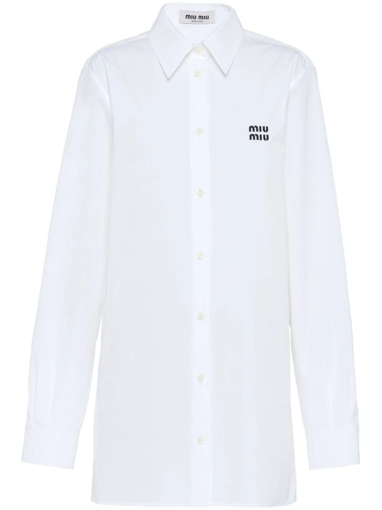 logo-embroidered point-collar shirt