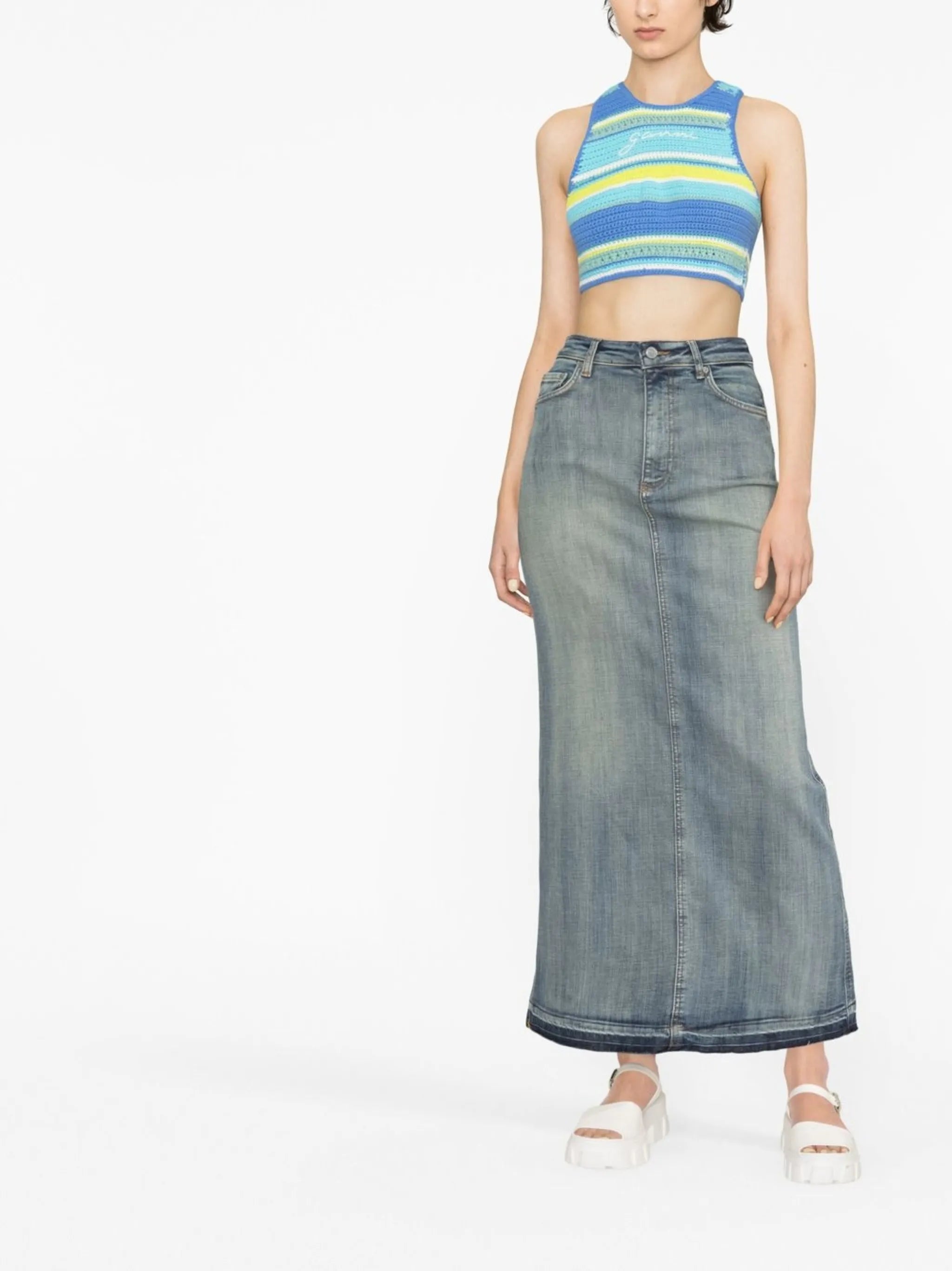 denim maxi skirt