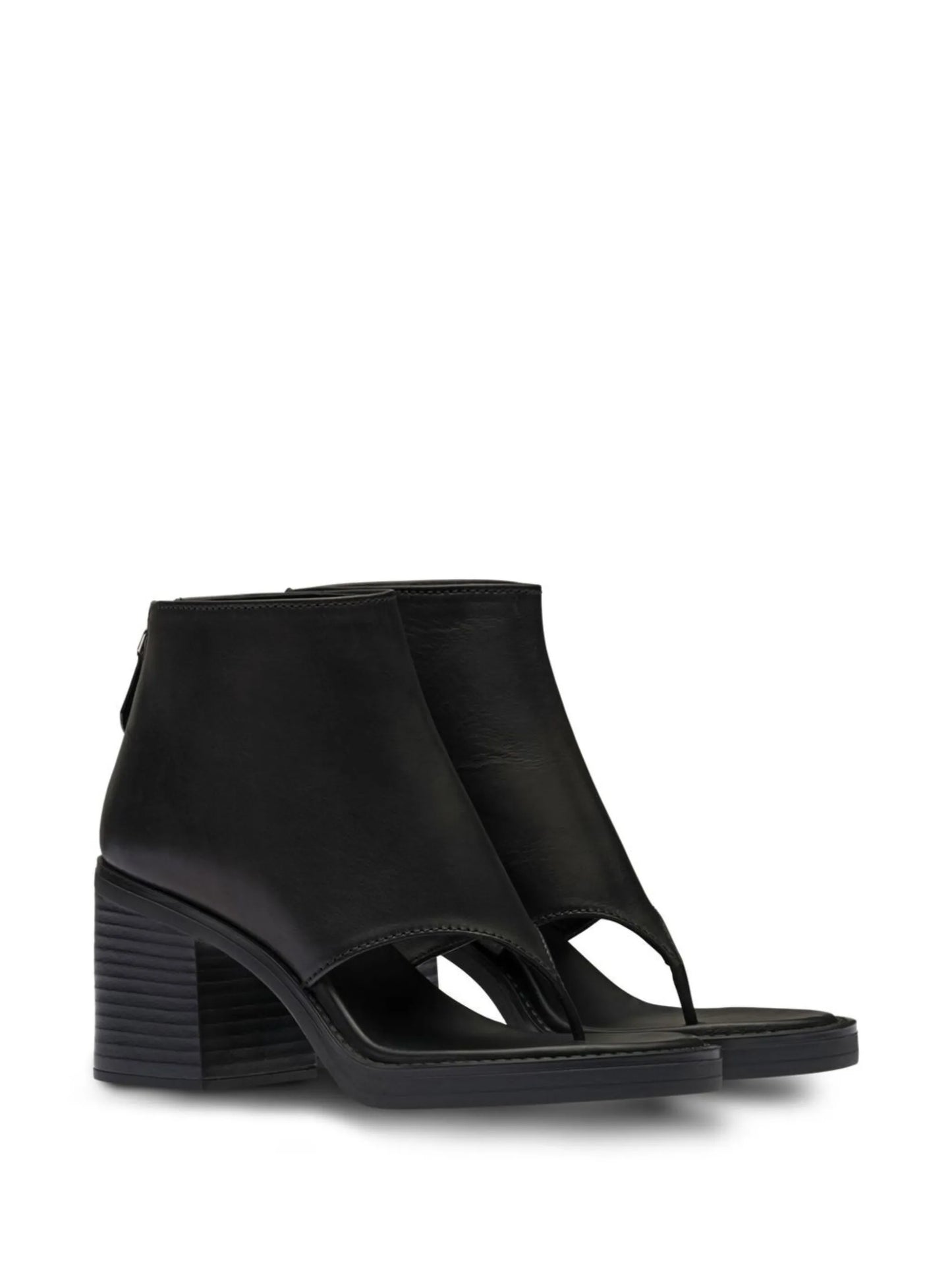 Leather thong ankle boots
