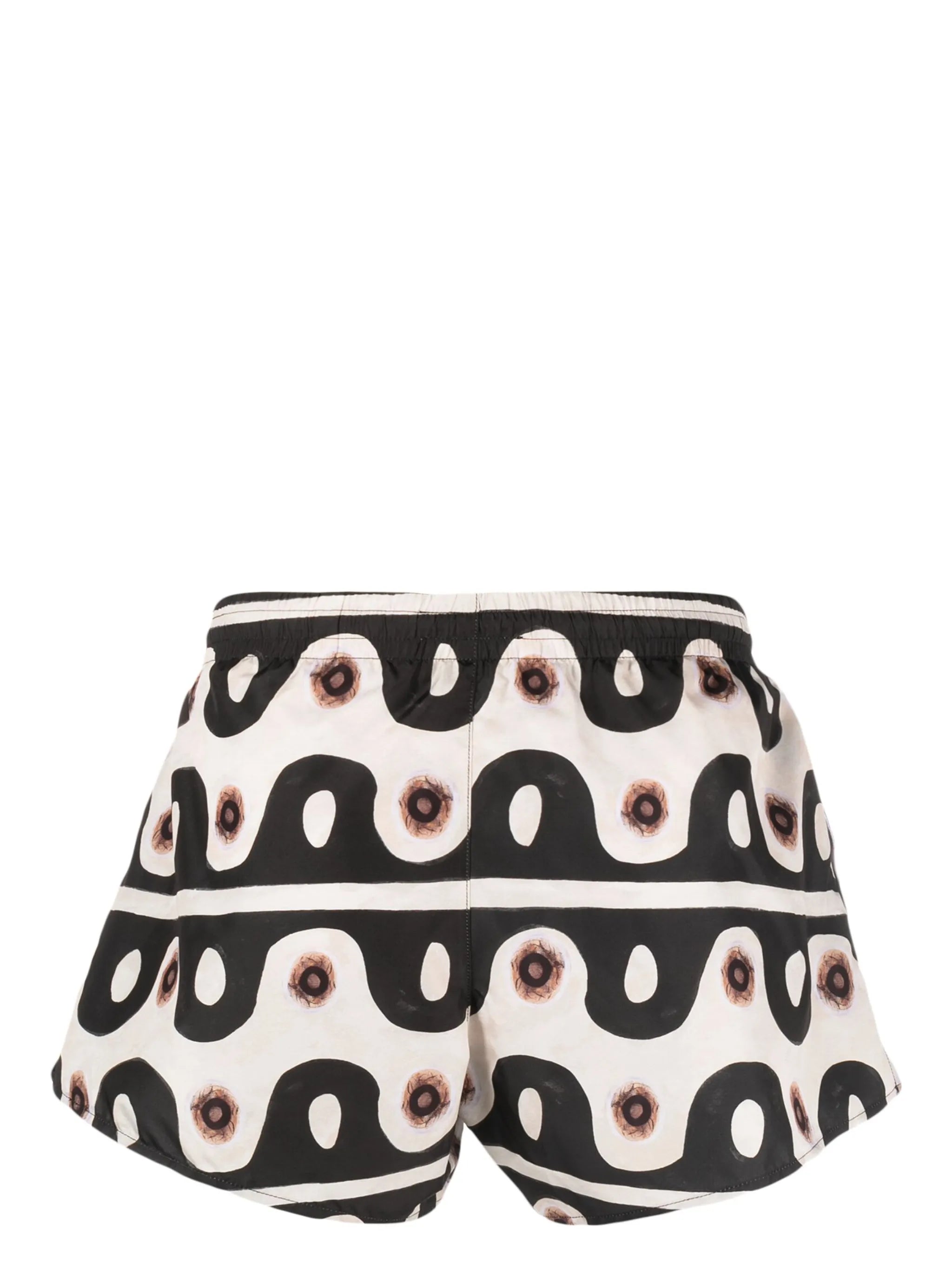 graphic-print elastic-waist shorts