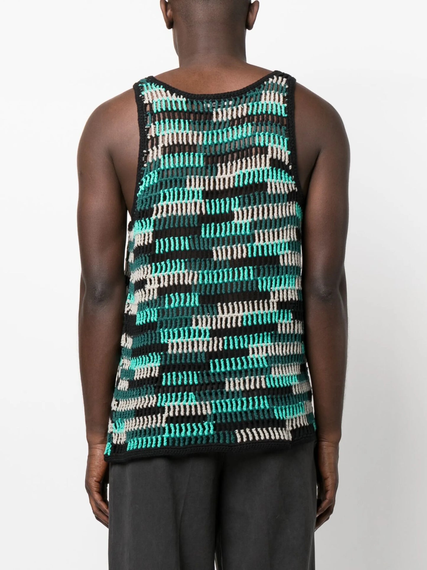 round-neck crocheted tank