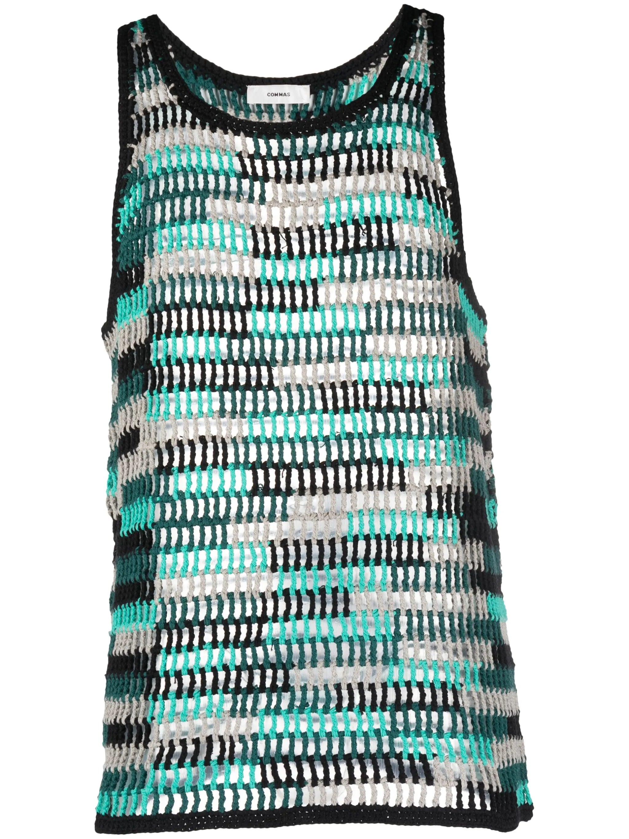 round-neck crocheted tank