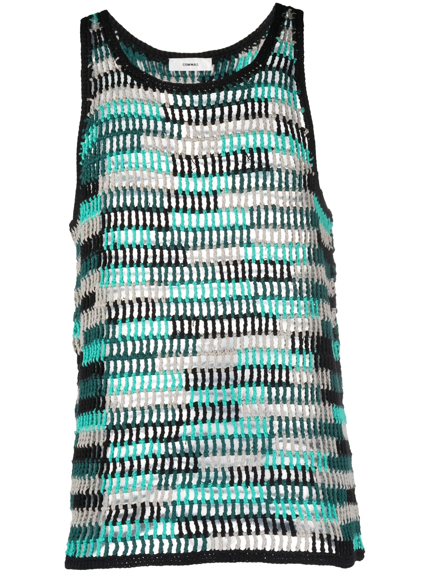 round-neck crocheted tank
