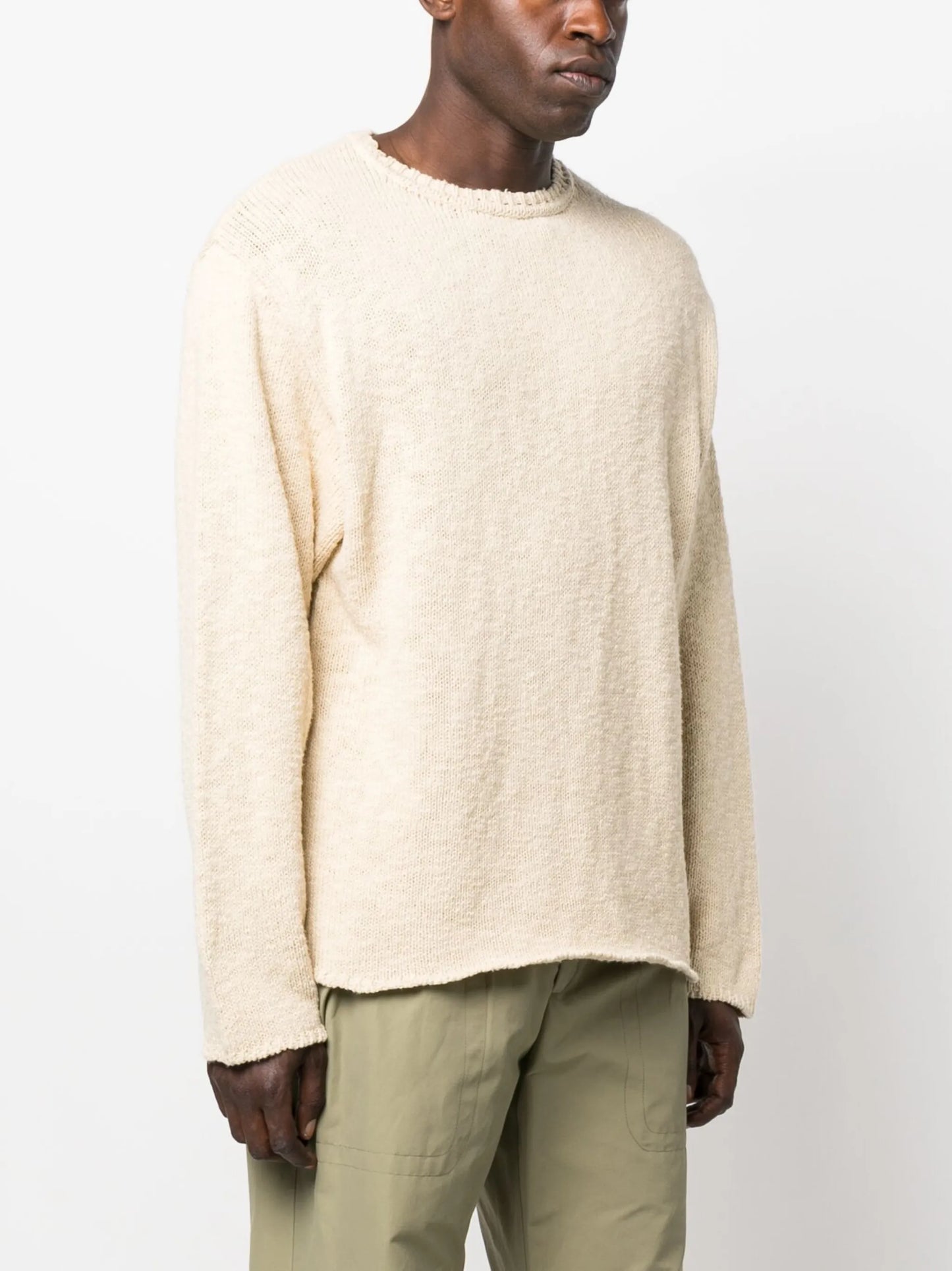 knitted long-sleeve cotton jumper