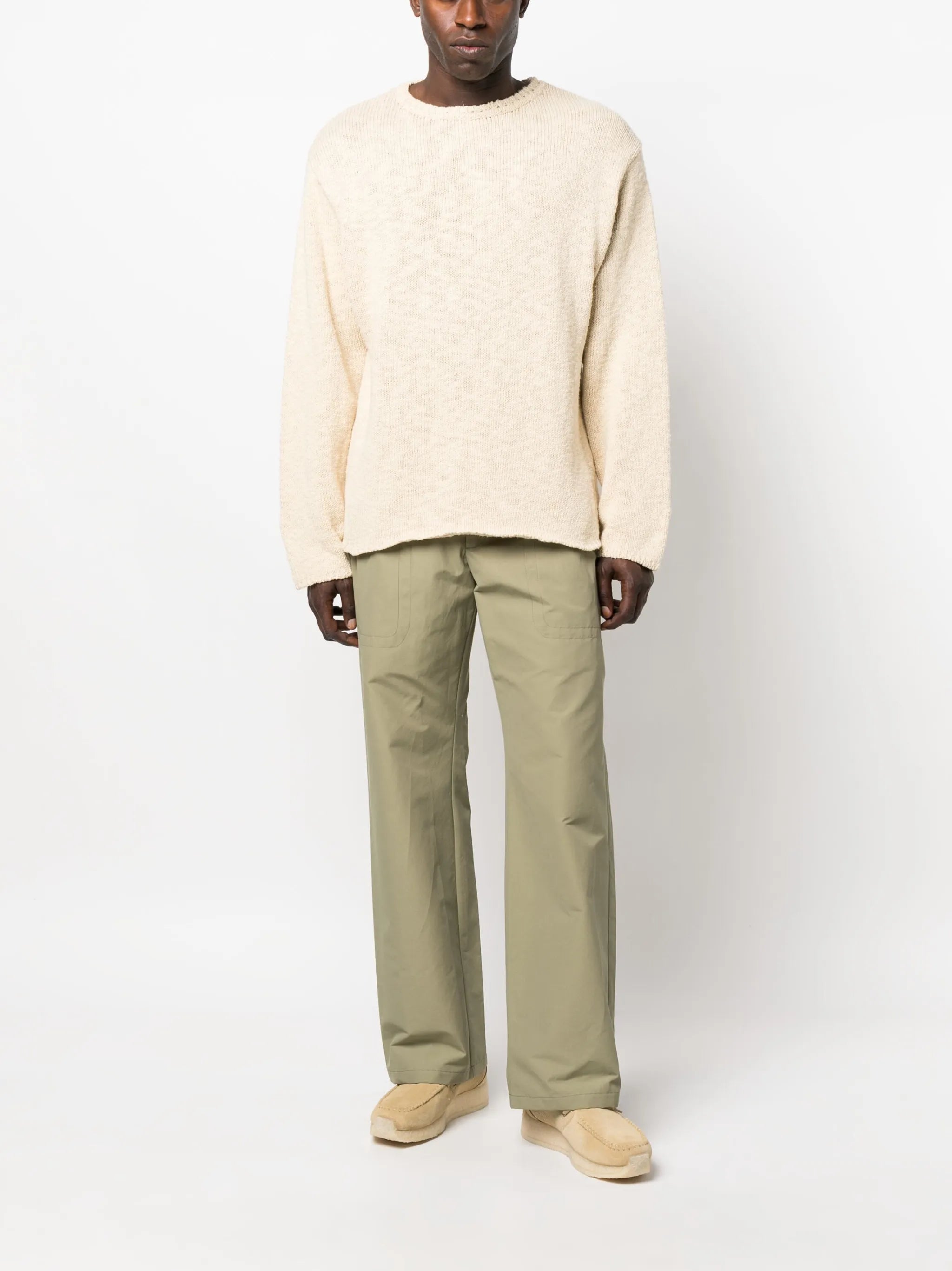 knitted long-sleeve cotton jumper