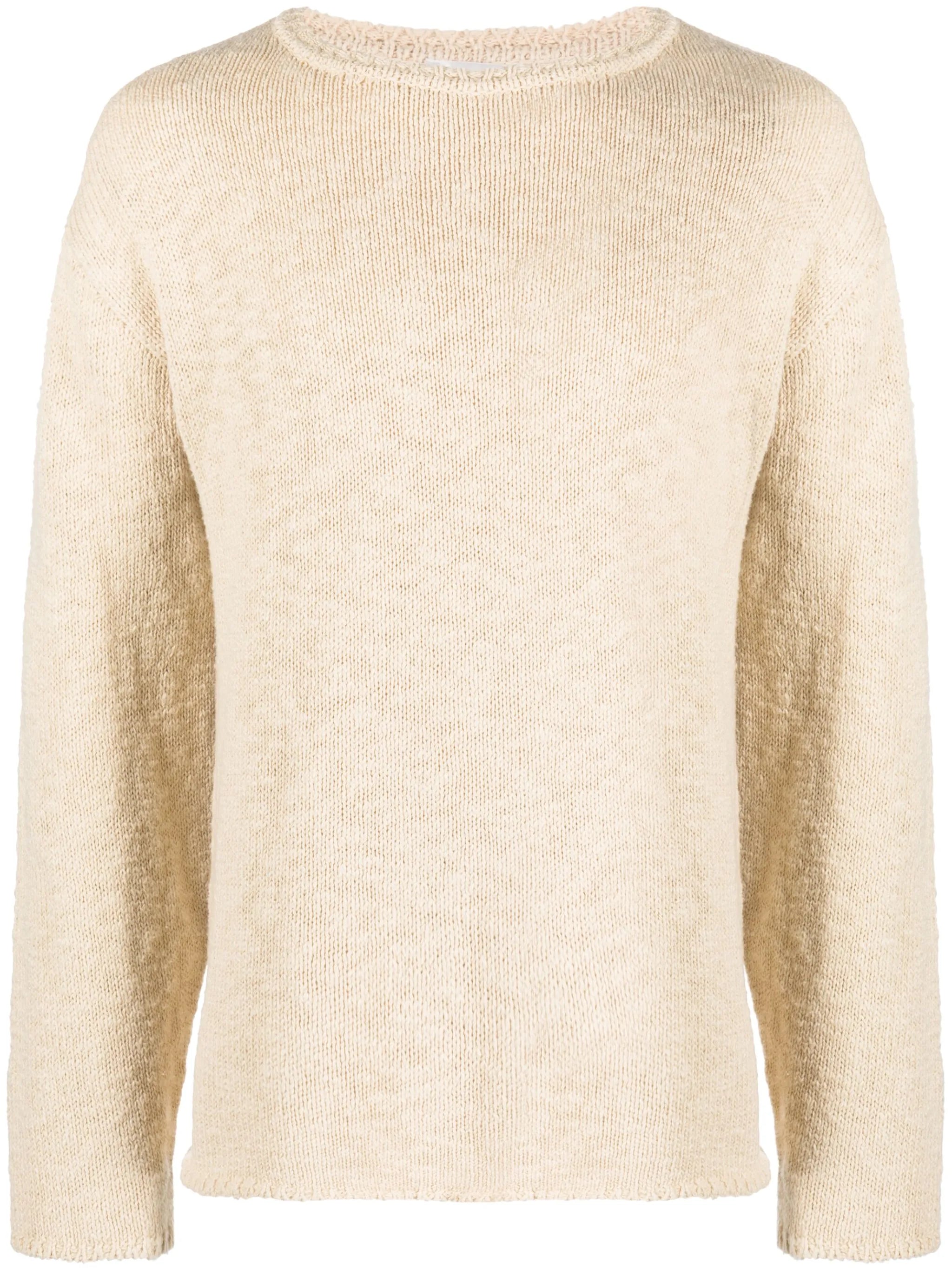 knitted long-sleeve cotton jumper