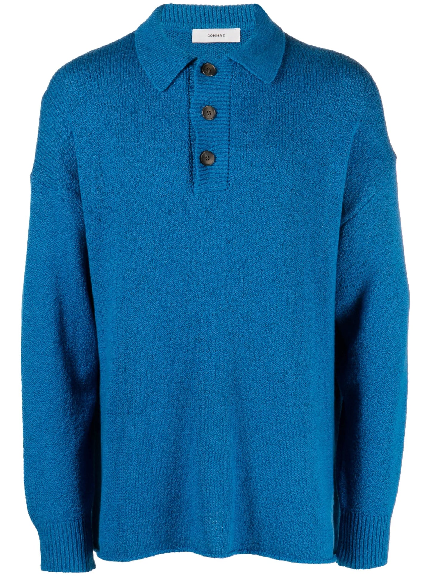 knitted long-sleeve polo shirt