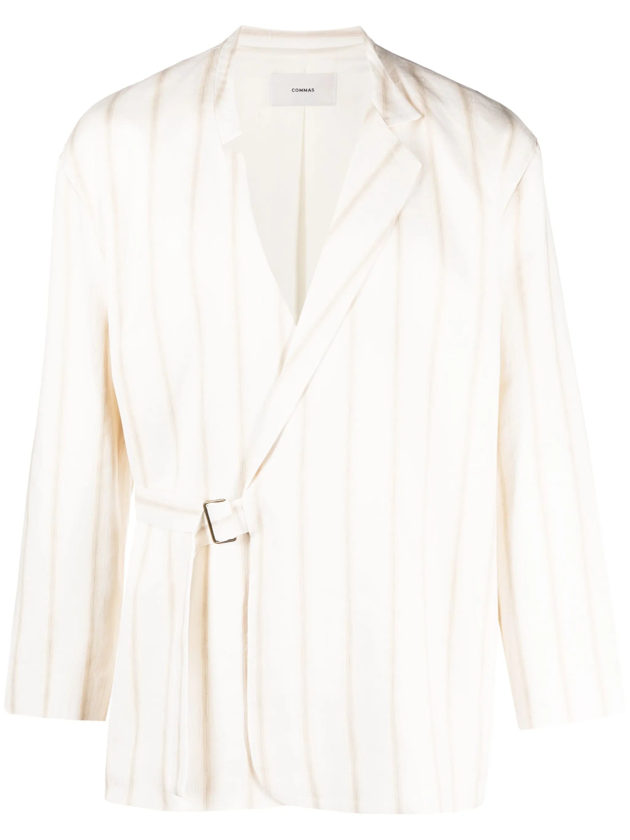 check-print buckle-fastening blazer