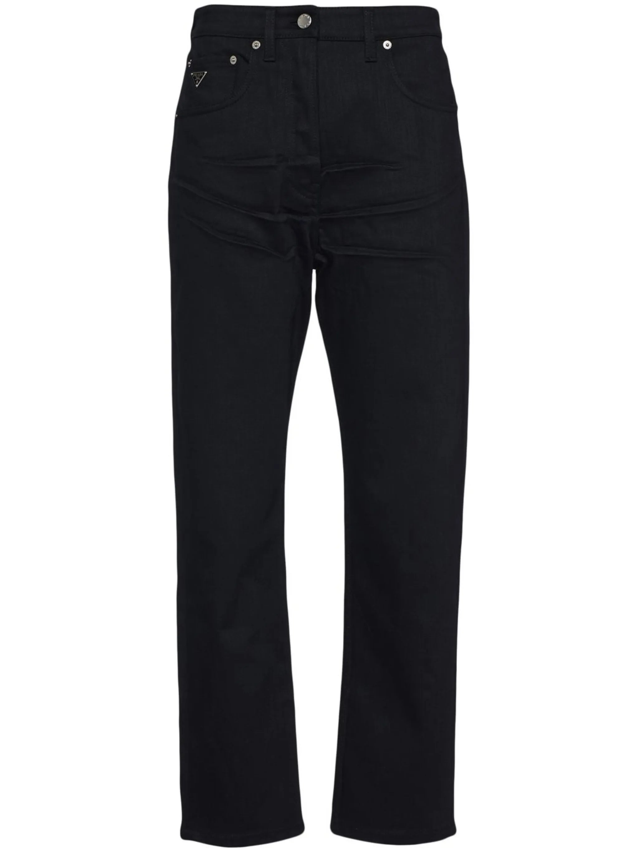 mid-rise straight-leg jeans