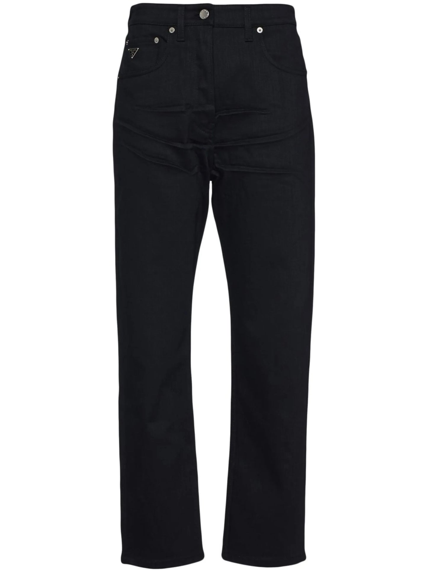 mid-rise straight-leg jeans