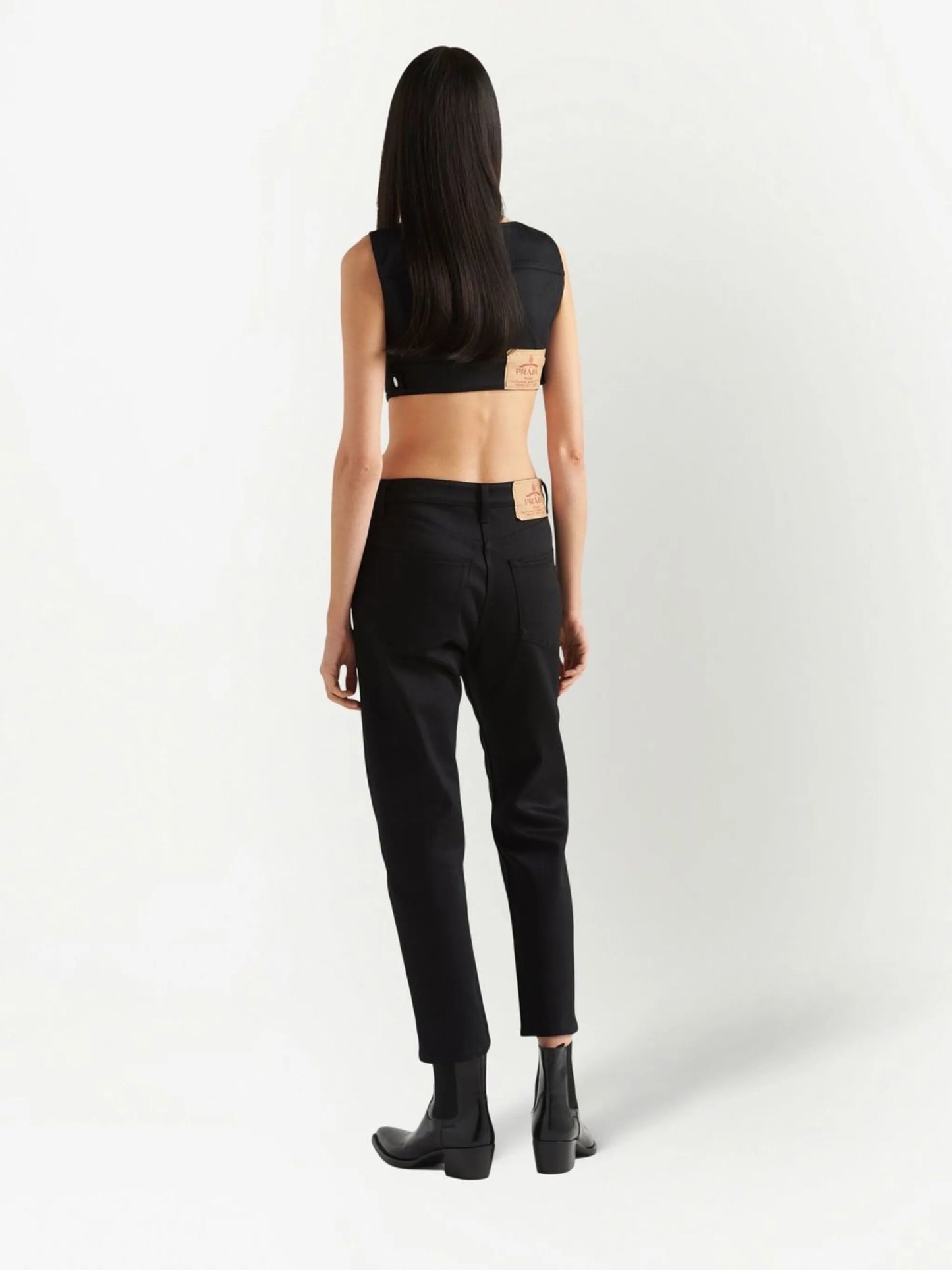 mid-rise straight-leg jeans
