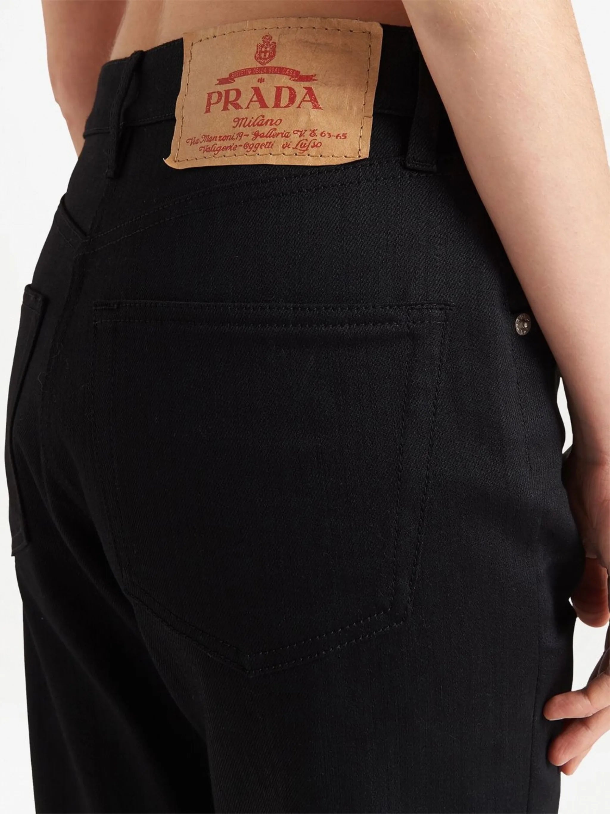 mid-rise straight-leg jeans