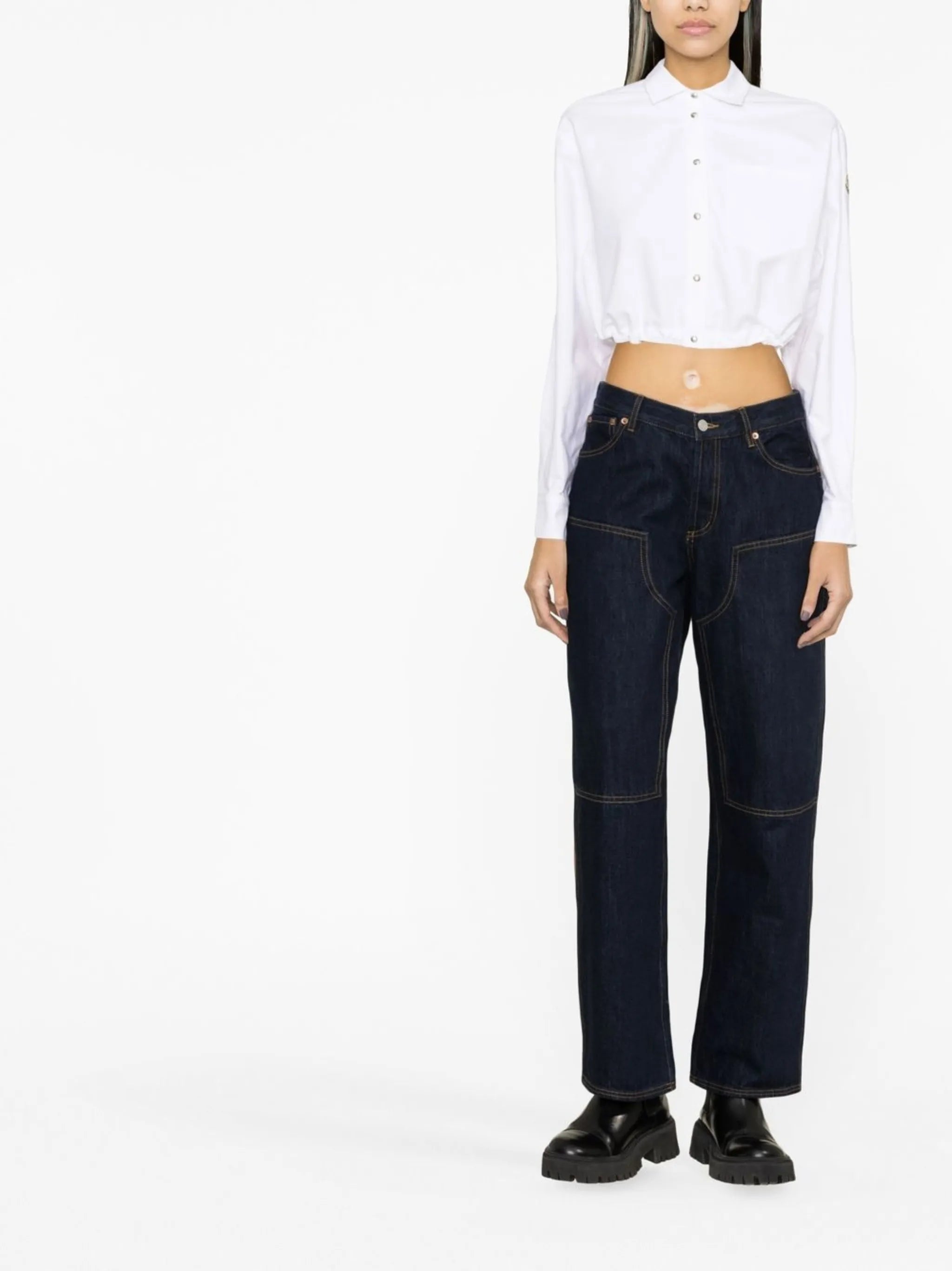 cropped buttoned shirt