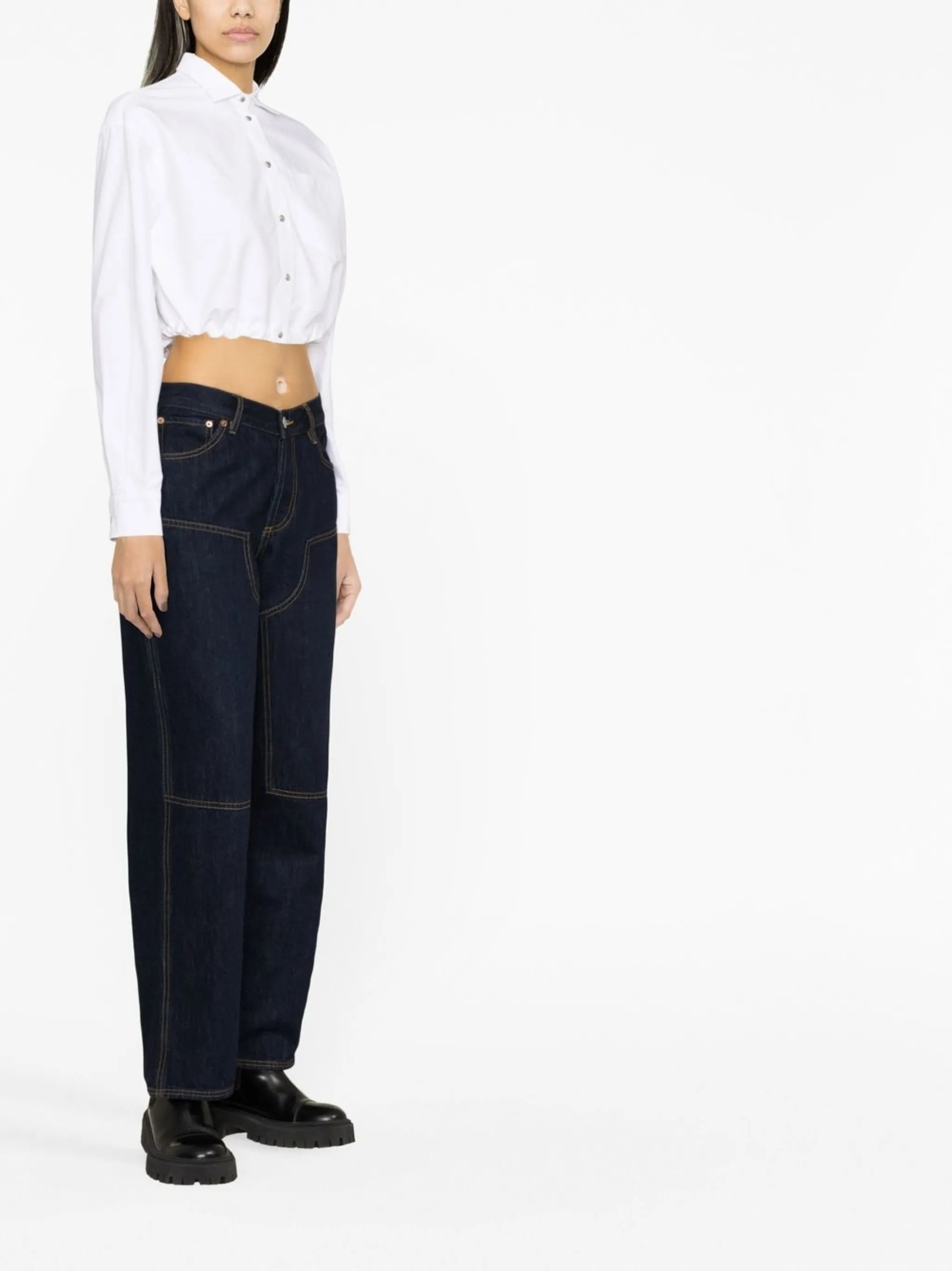 cropped buttoned shirt