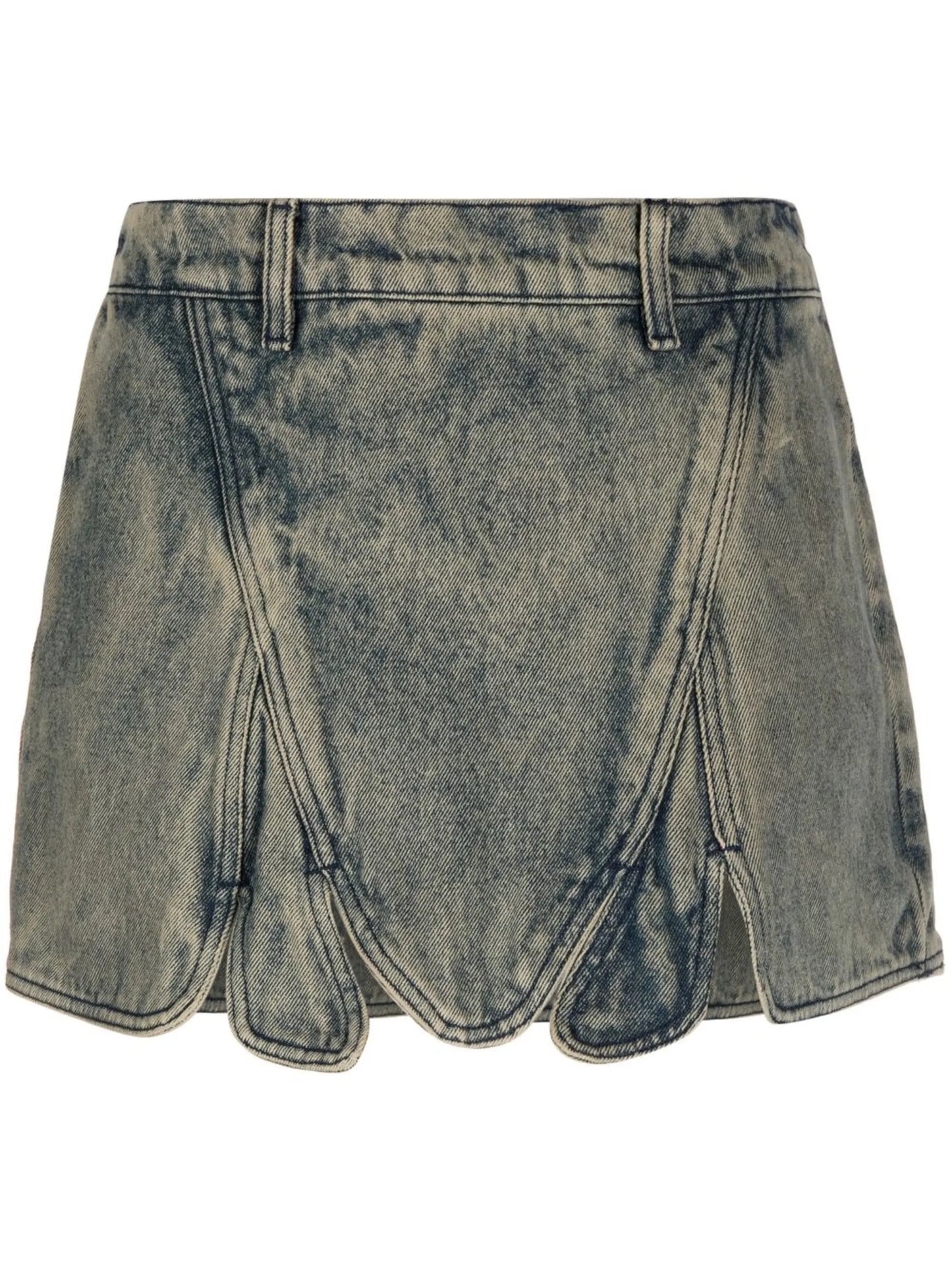asymmetric denim skirt