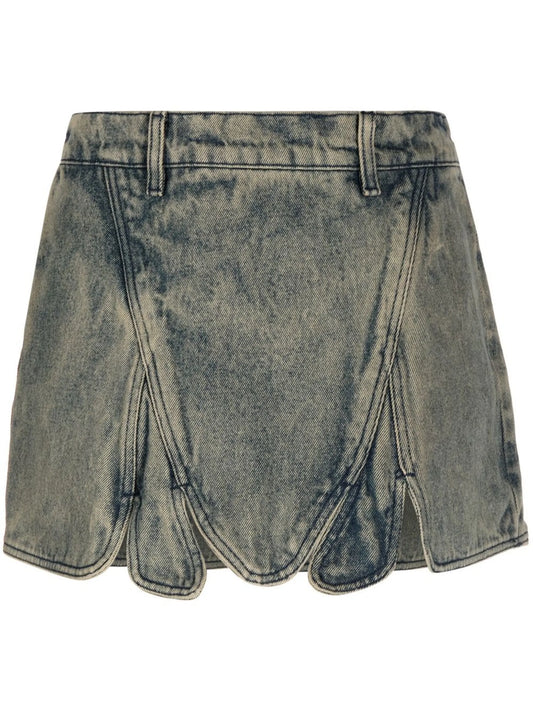 asymmetric denim skirt