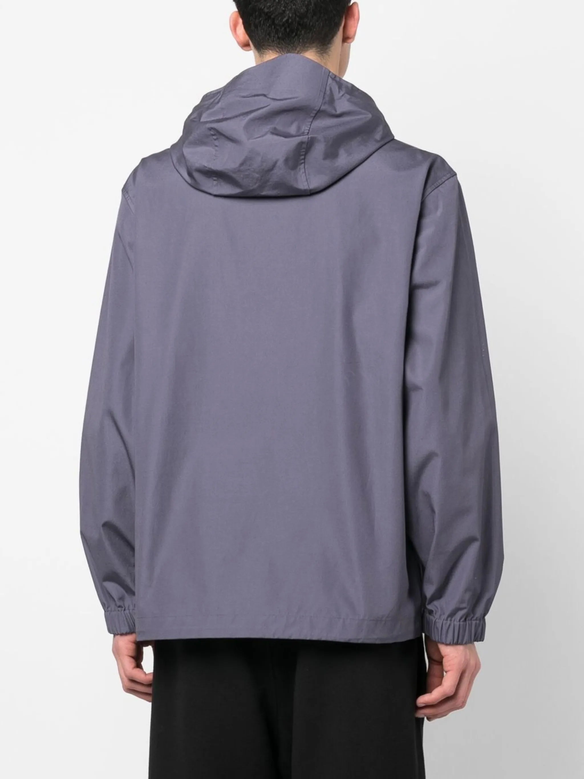 logo-print multi-pocket hooded jacket
