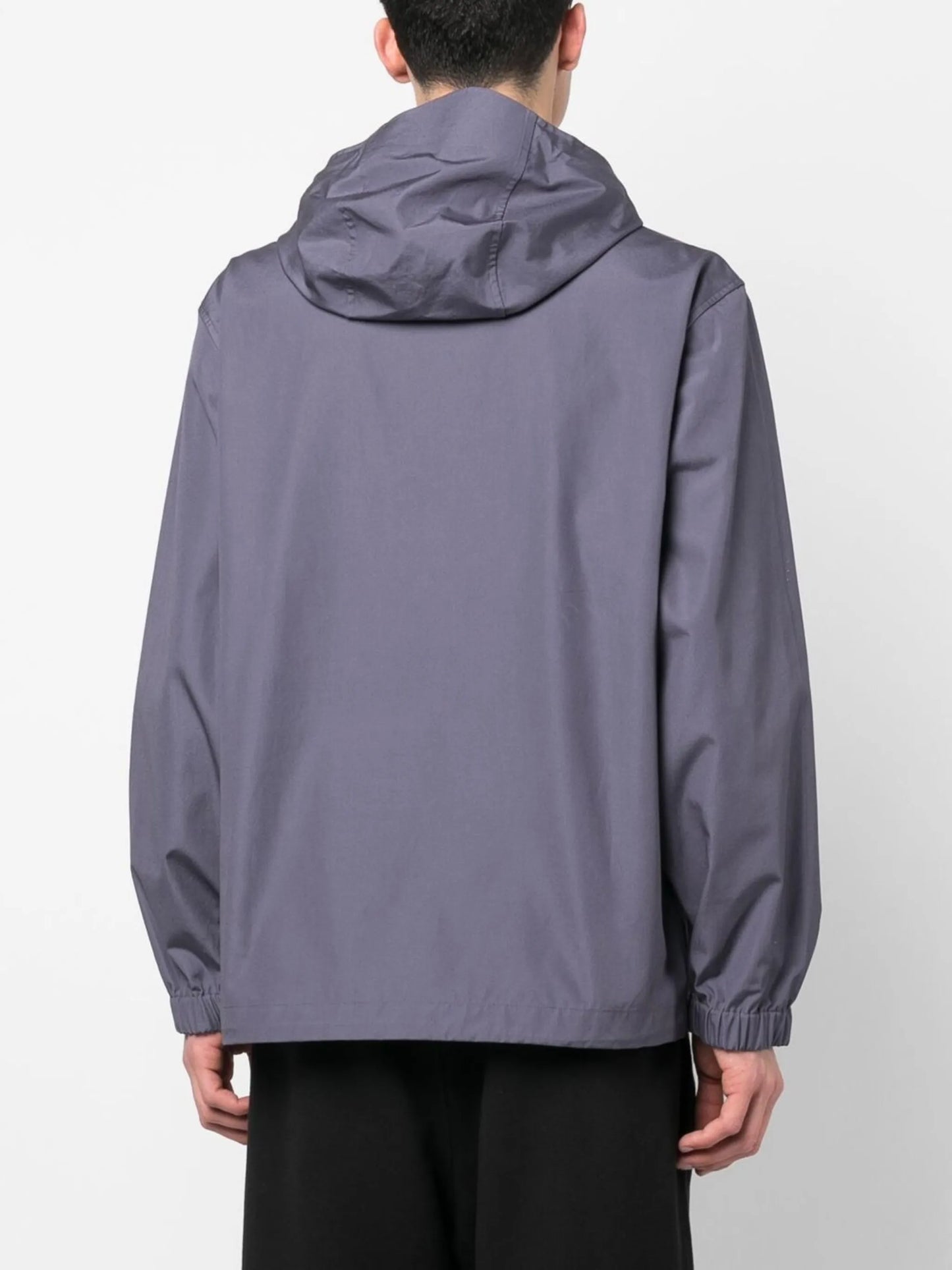 logo-print multi-pocket hooded jacket