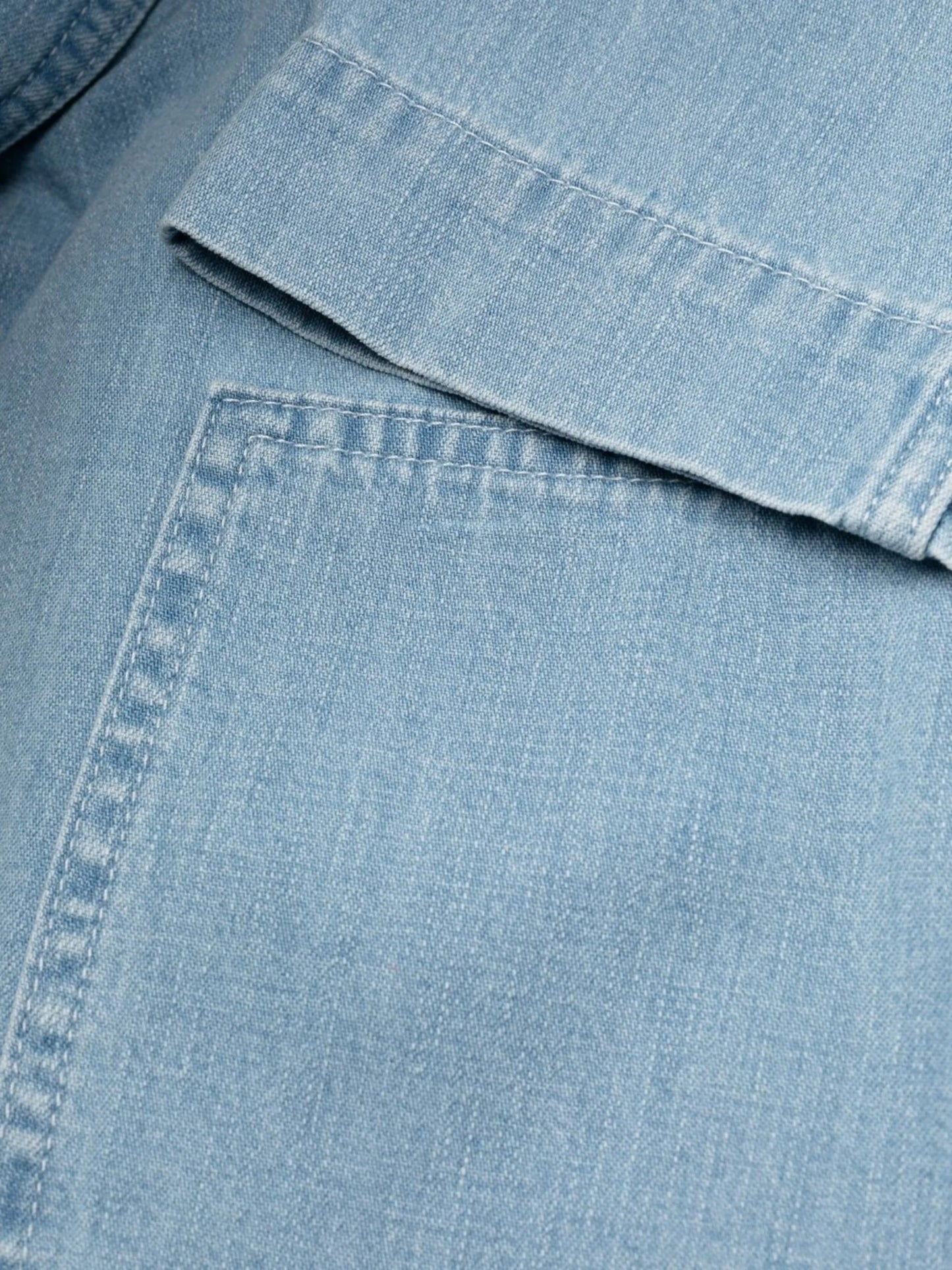 tied-waist denim wrap dress