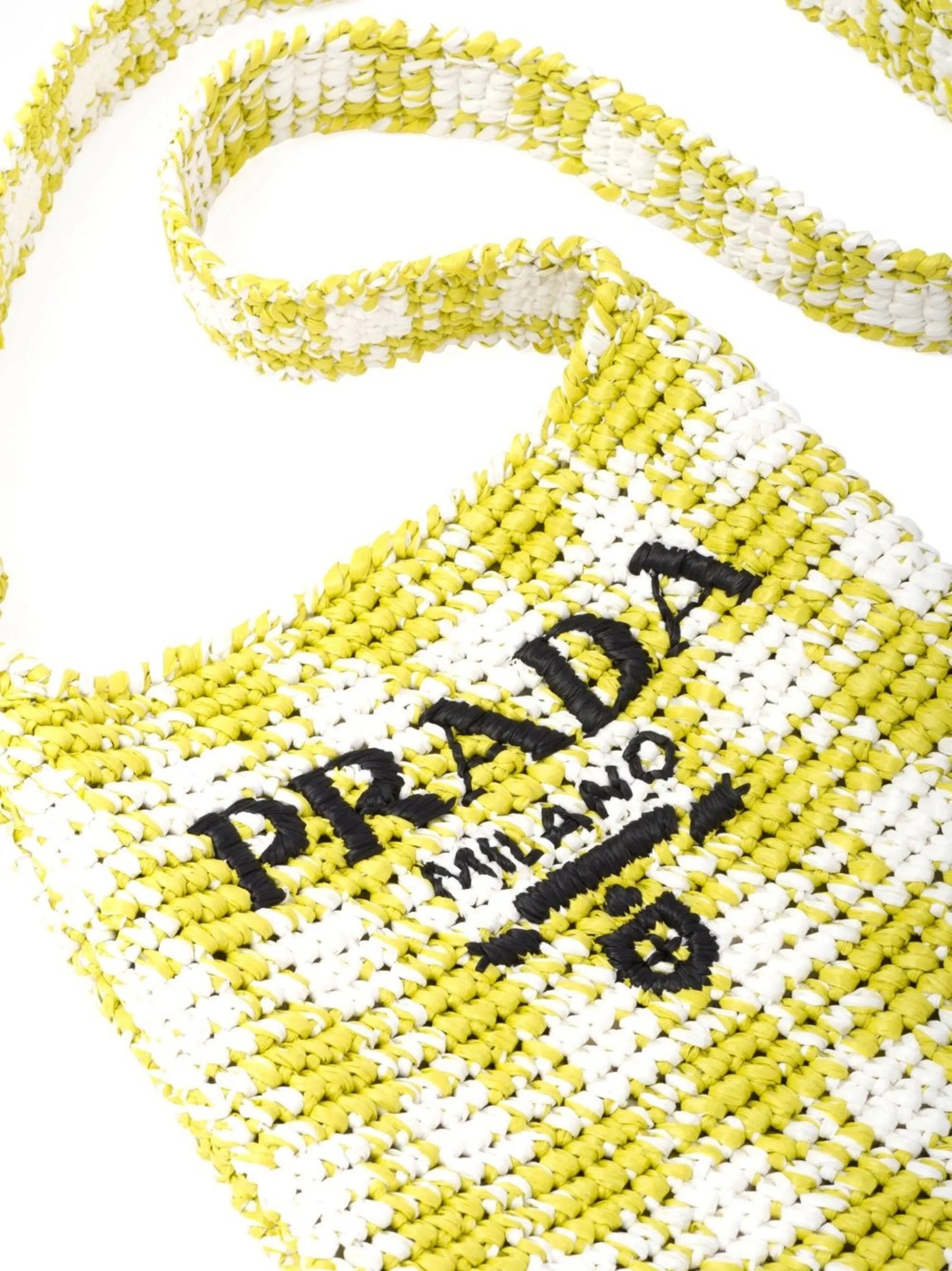 woven-logo raffia shoulder bag
