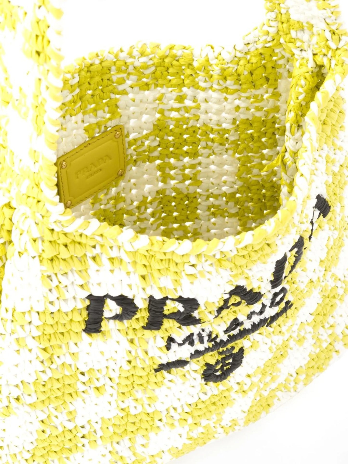 woven-logo raffia shoulder bag