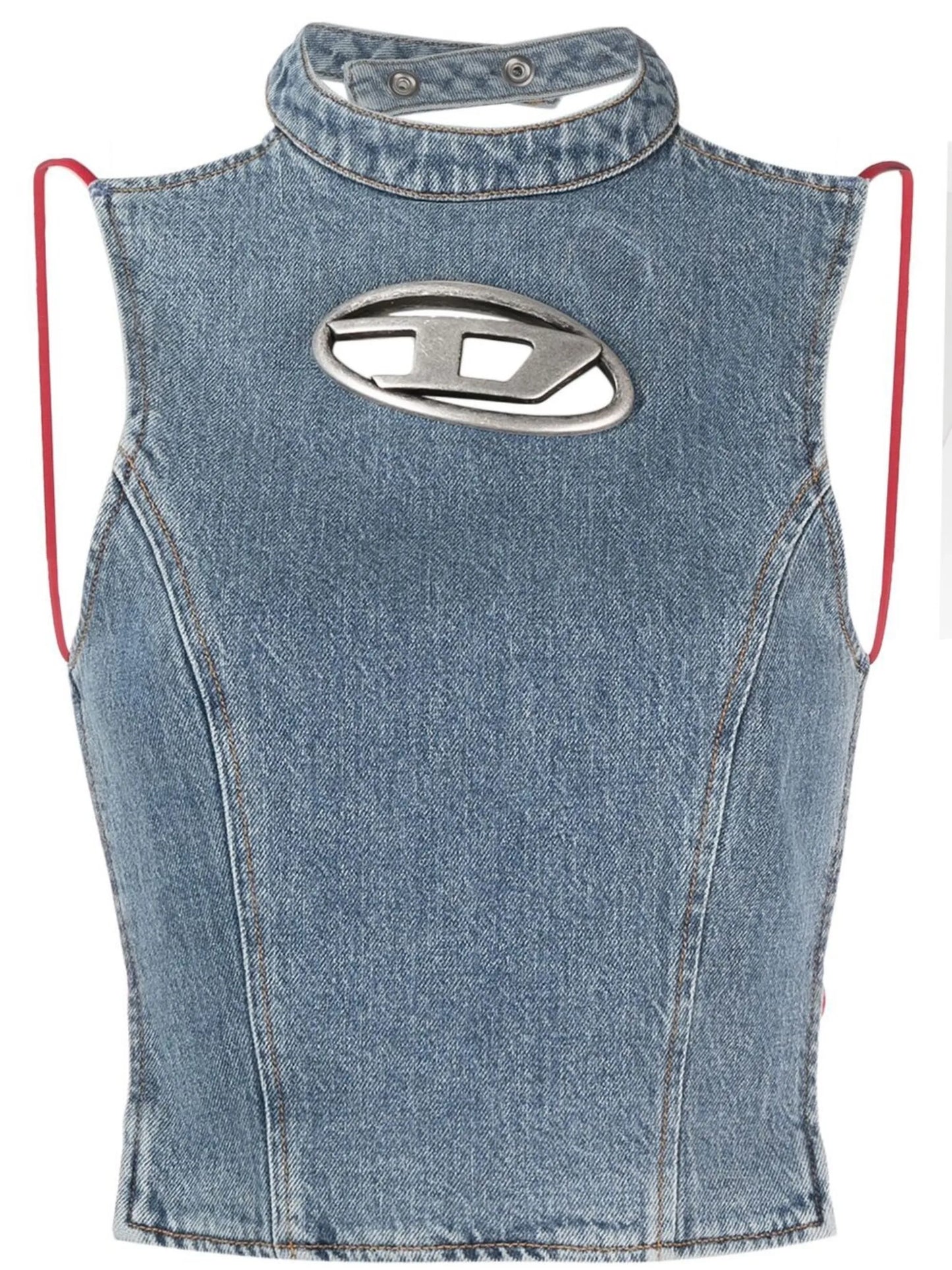 De-Thea-Fringes cropped denim top