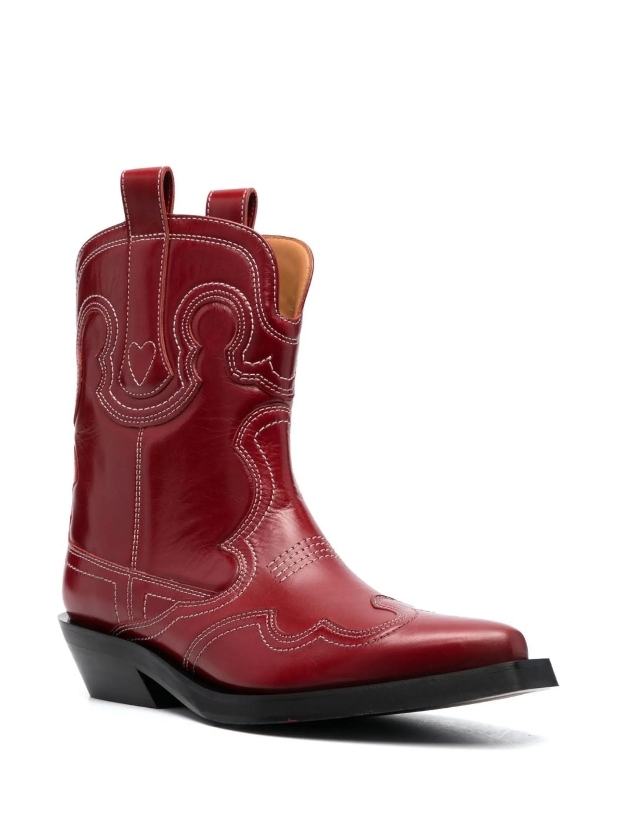 embroidered leather boots