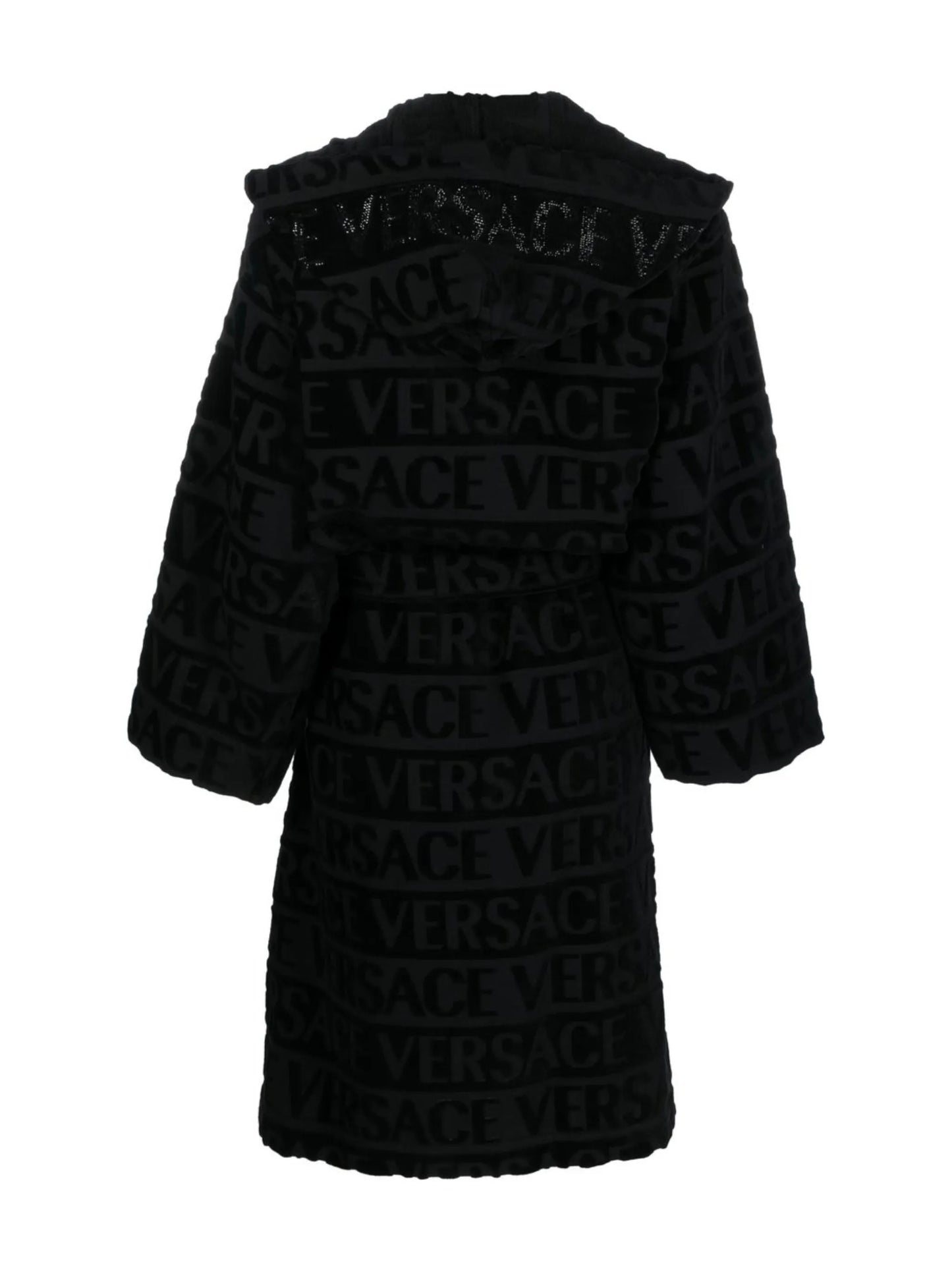 logo-print hooded robe
