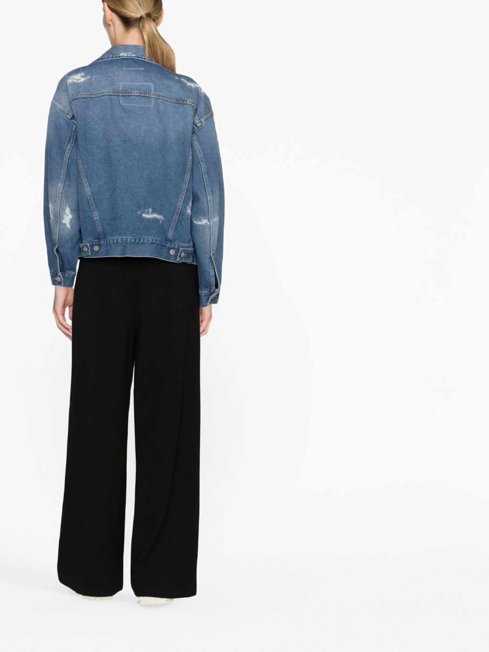 distressed-effect denim jacket