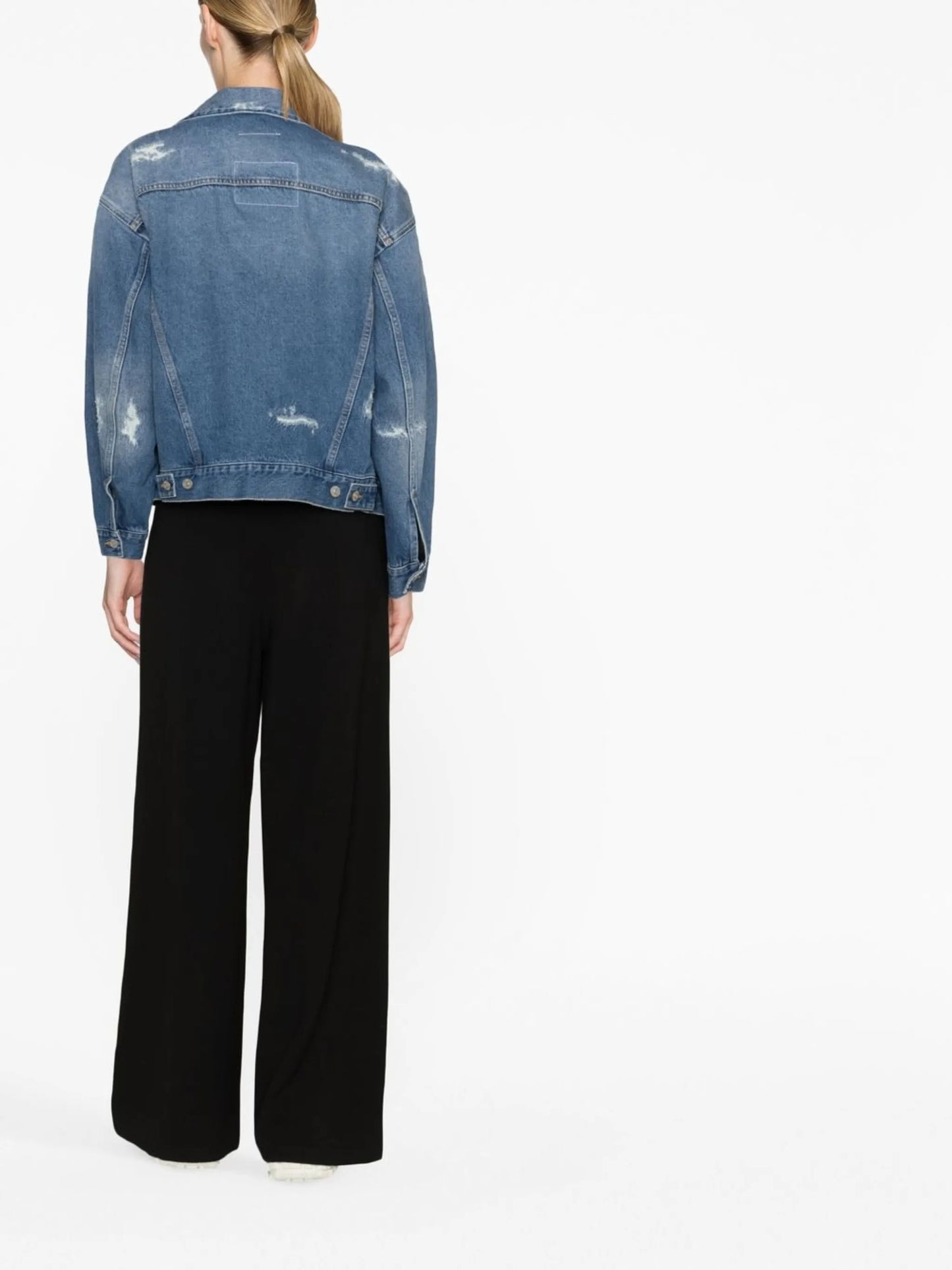 distressed-effect denim jacket