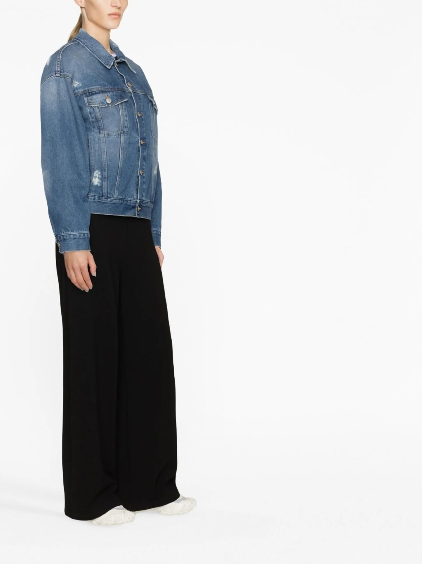 distressed-effect denim jacket