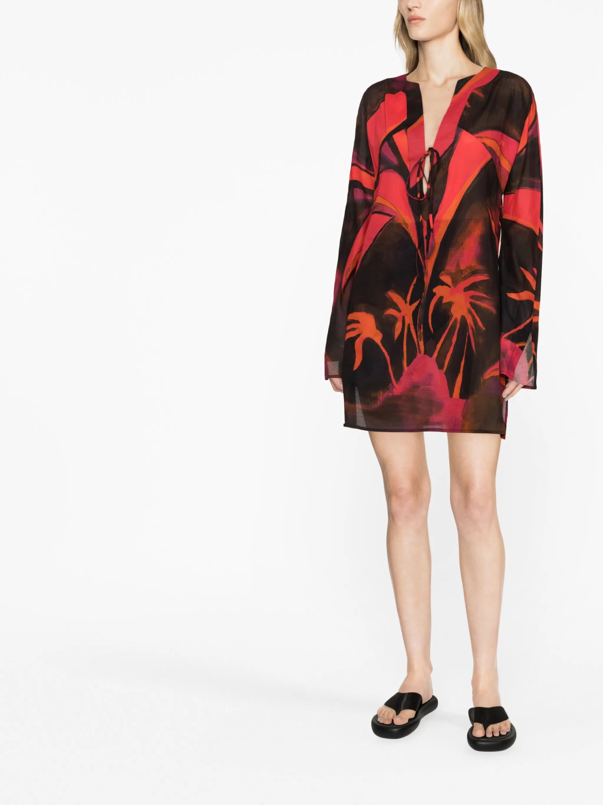 floral-print cotton minidress