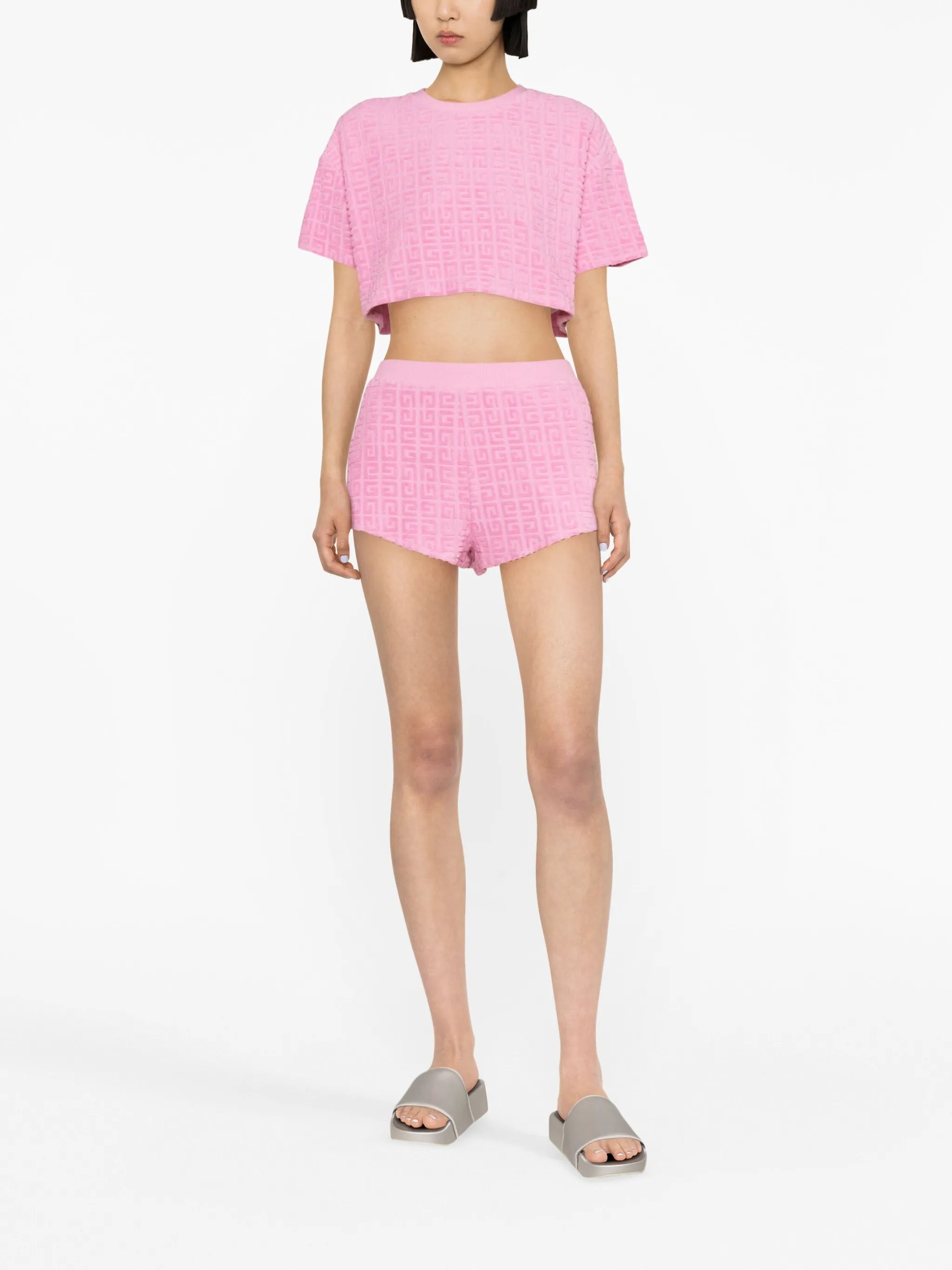 4G cotton towelling mini shorts