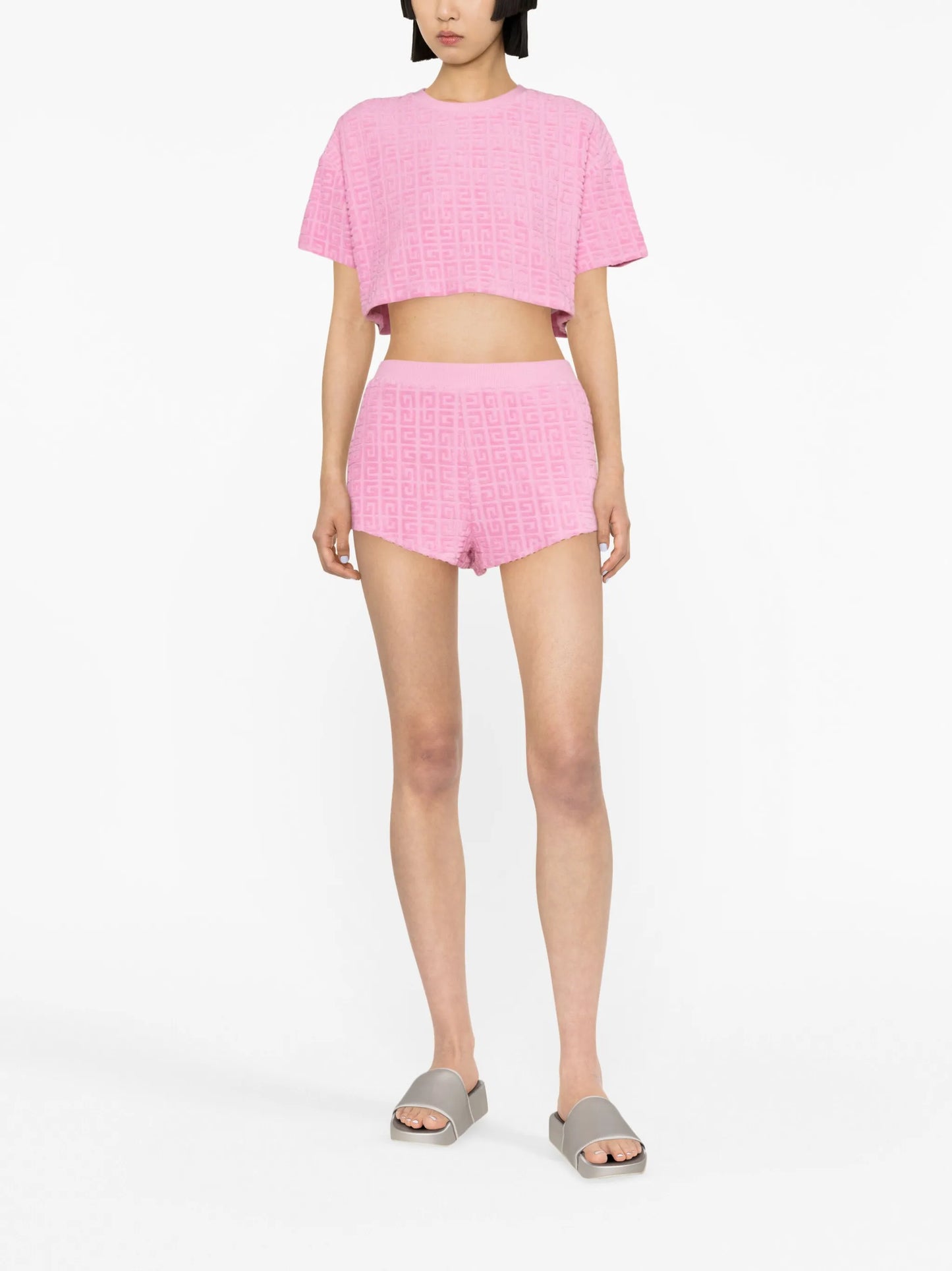 4G cotton towelling mini shorts