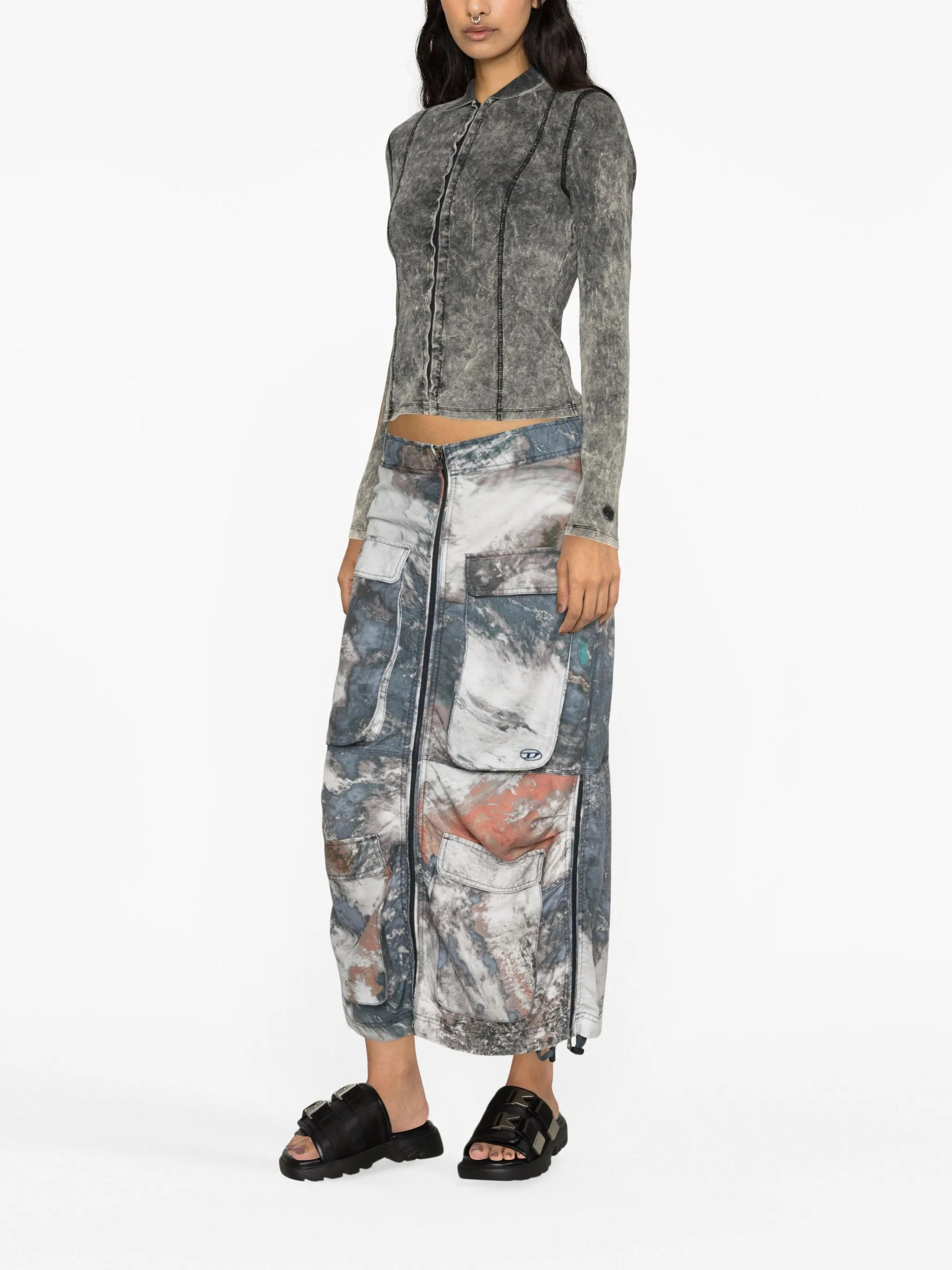 O-Mirt-Cmf midi skirt