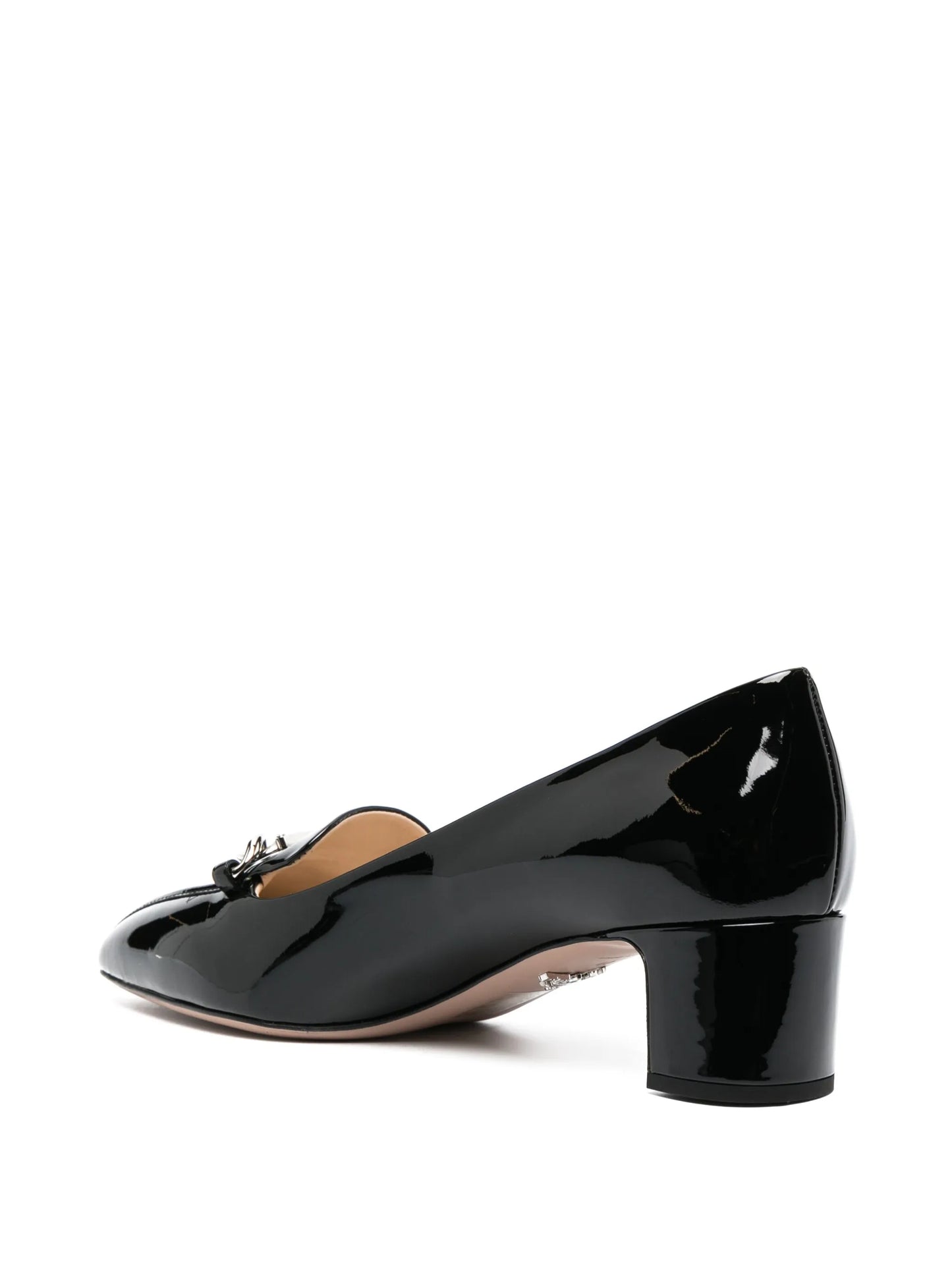 triangle-logo leather pumps