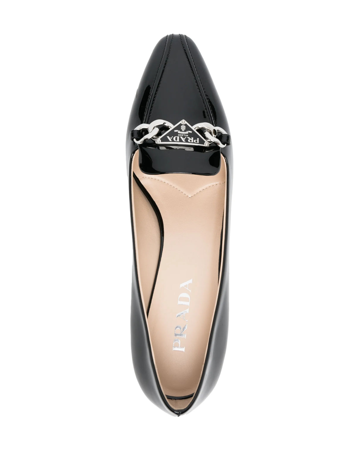 triangle-logo leather pumps