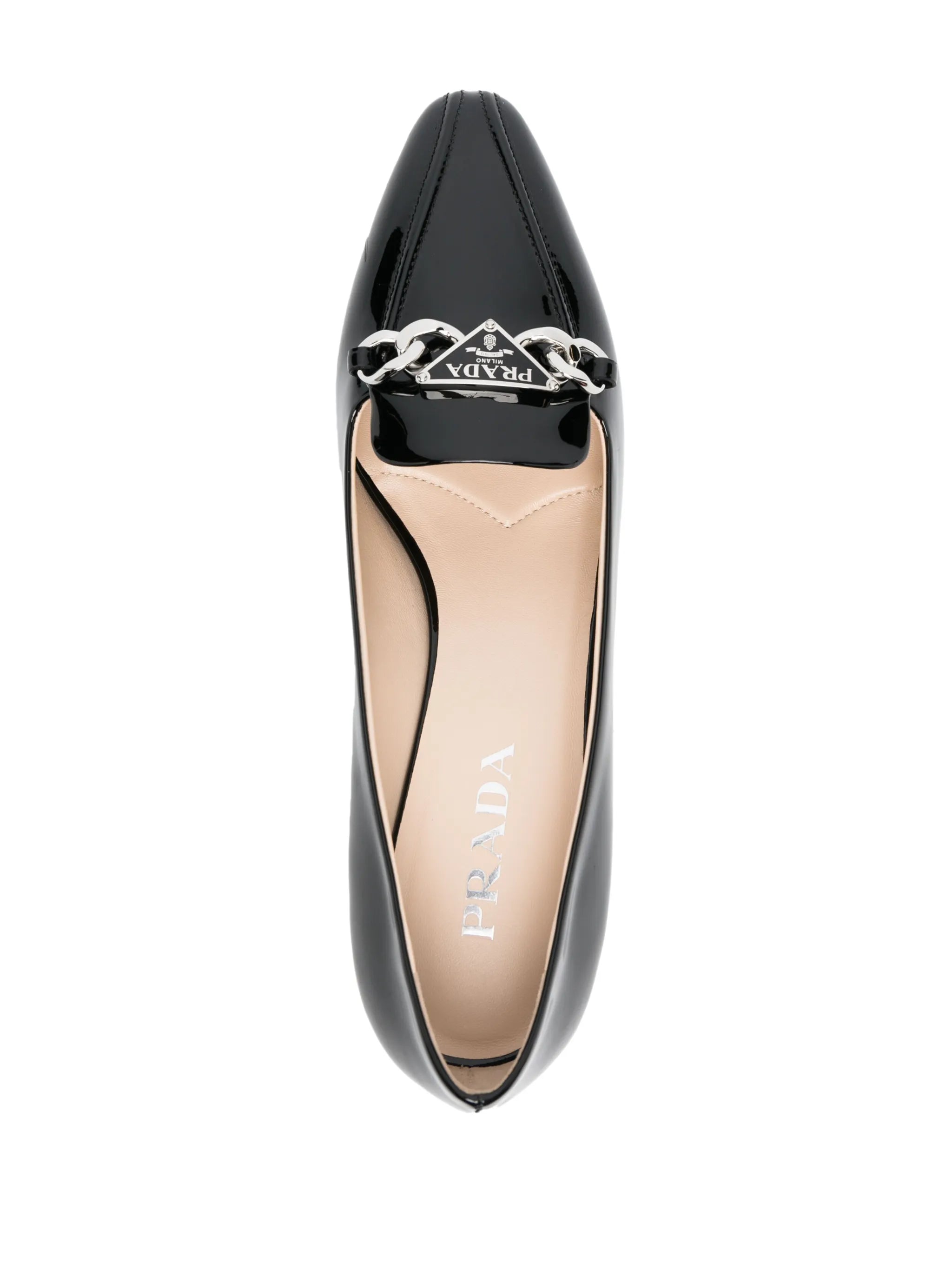 triangle-logo leather pumps